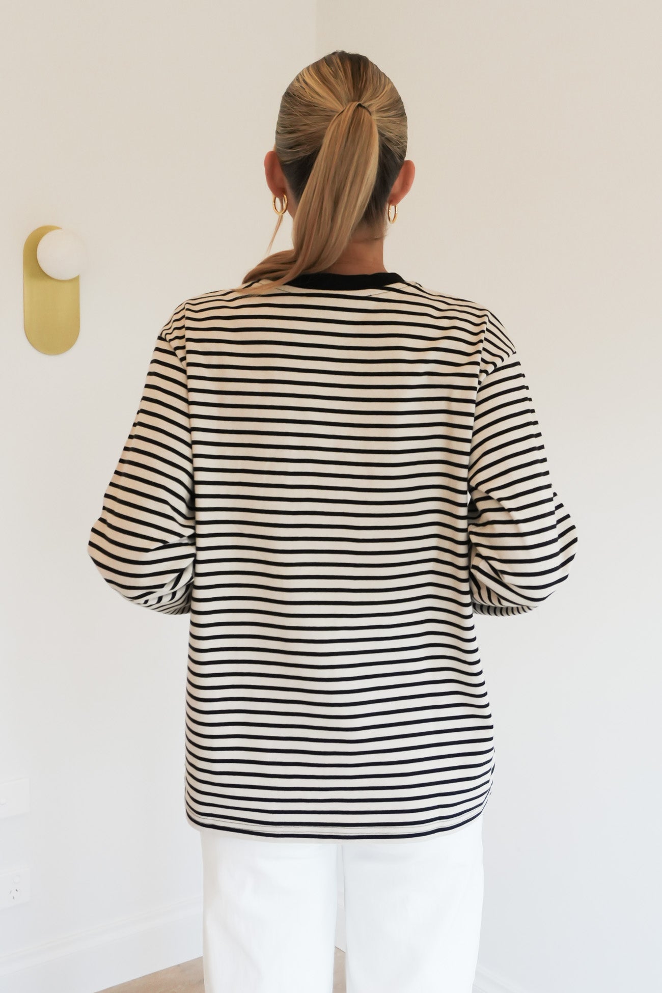 Foundation Stripe Long Sleeve Tee Black