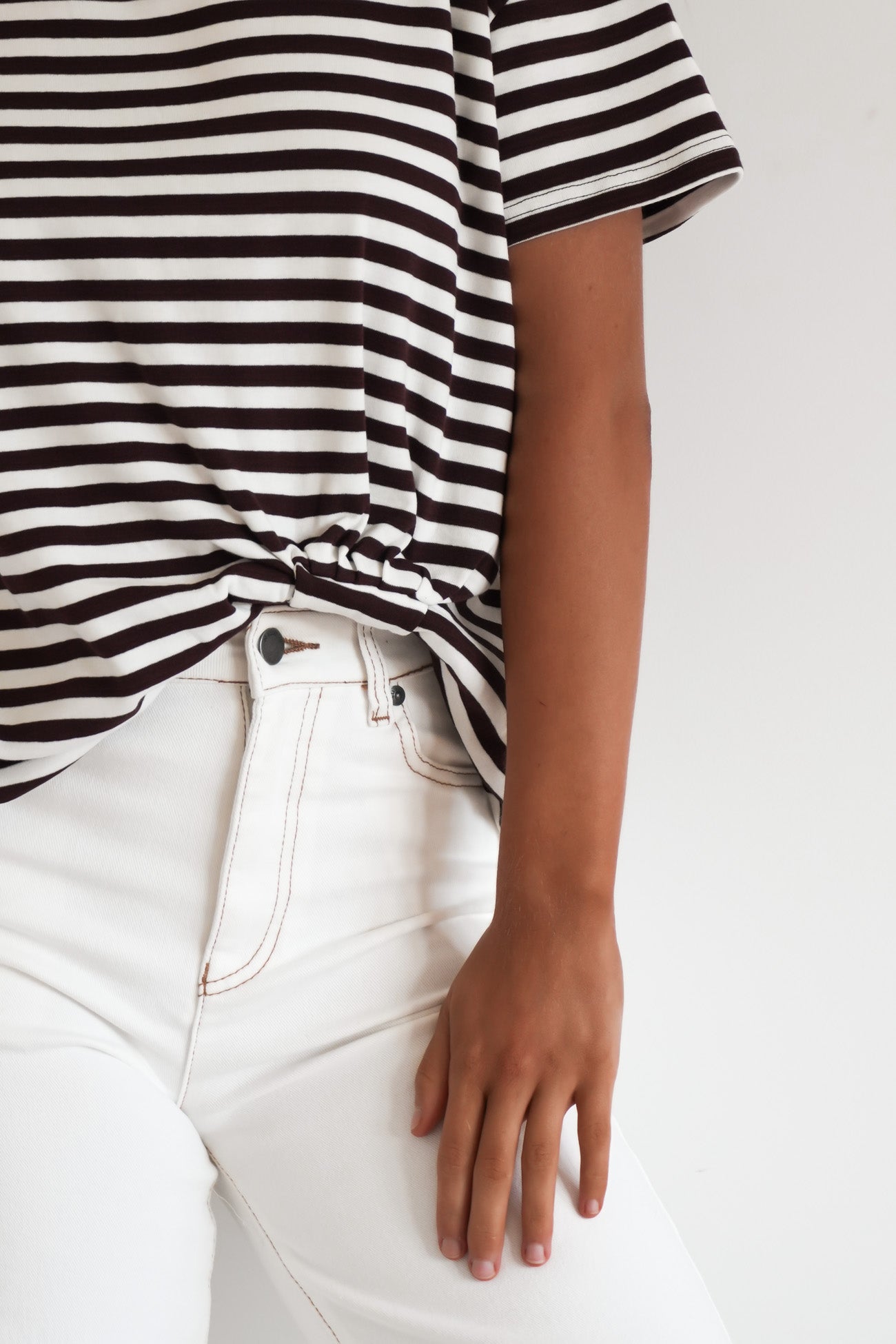 Franco Stripe Tee Chocolate