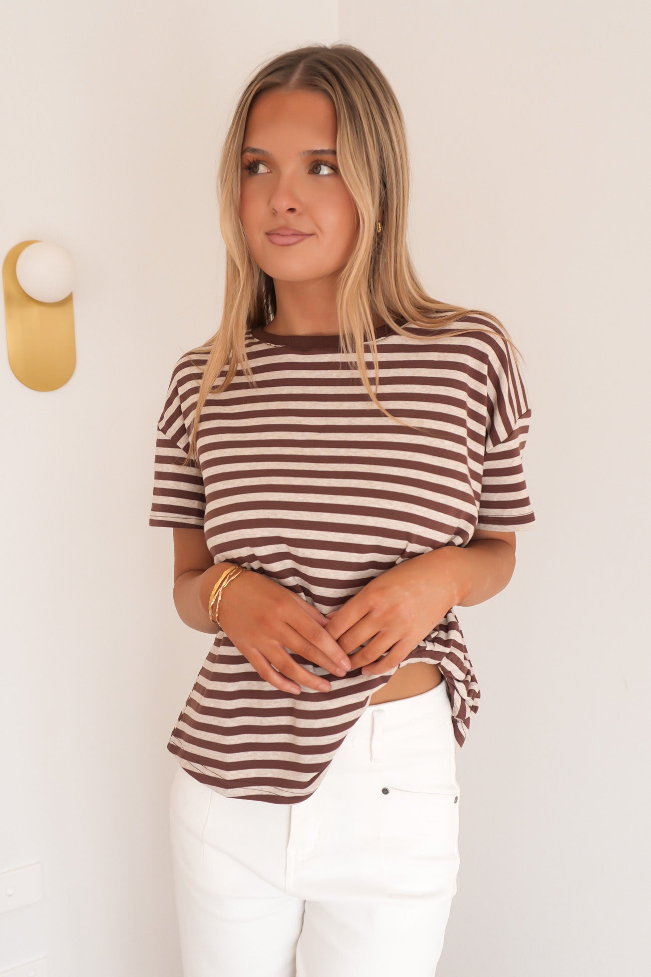 Franco Stripe Tee Neutral