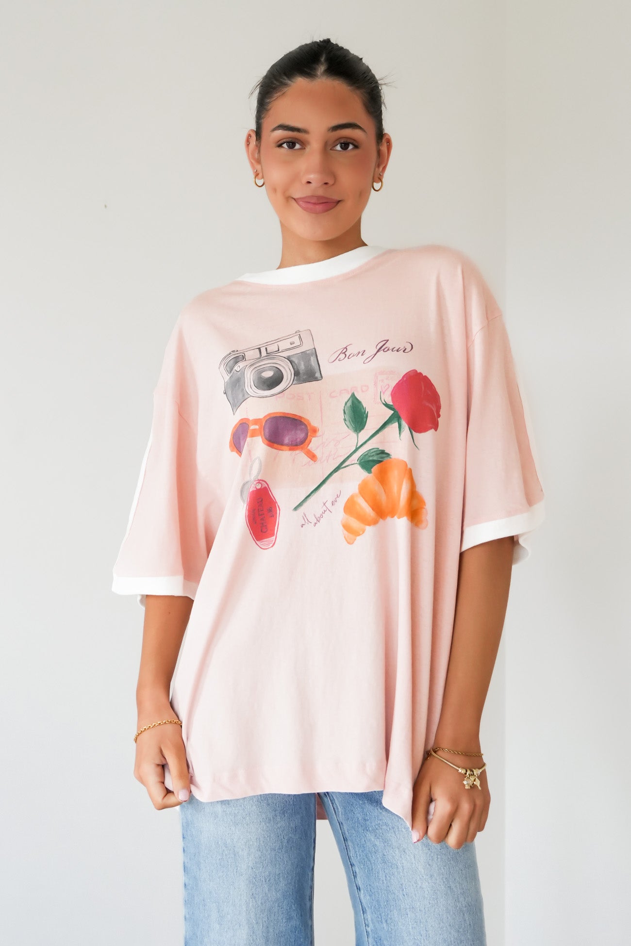 From France Oversized Tee Pale Pink