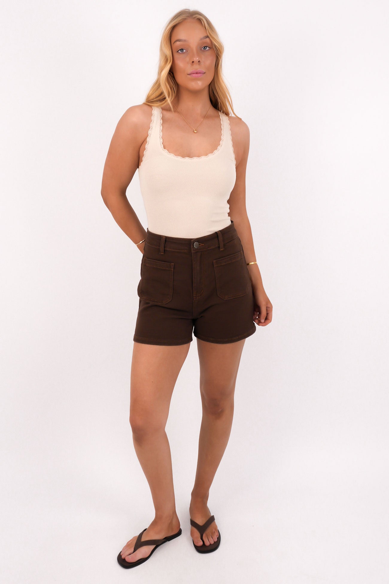 Gabe Denim Short Chocolate