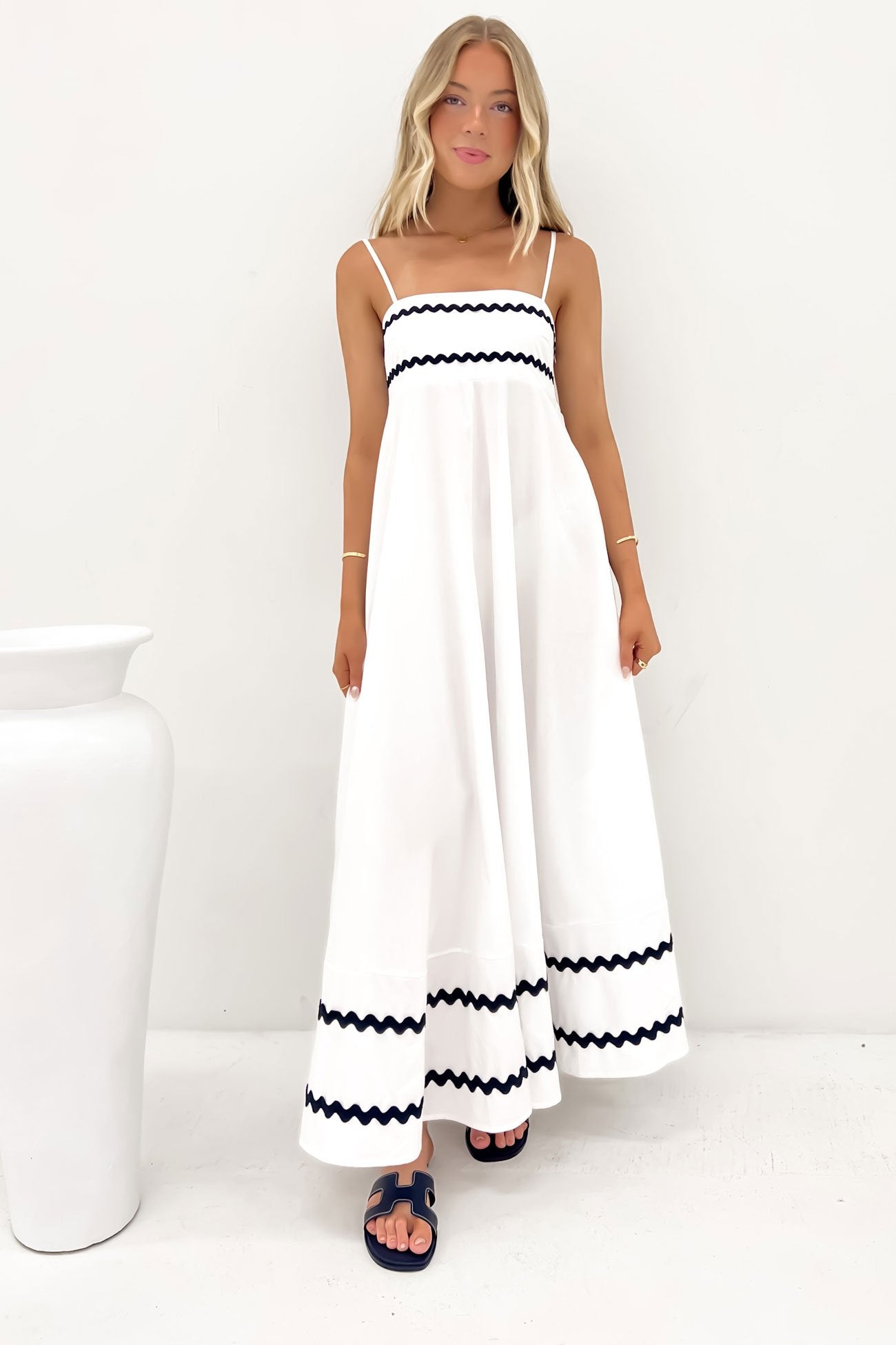 Gemma Maxi Dress White Black Gemma Maxi Dress White Black
