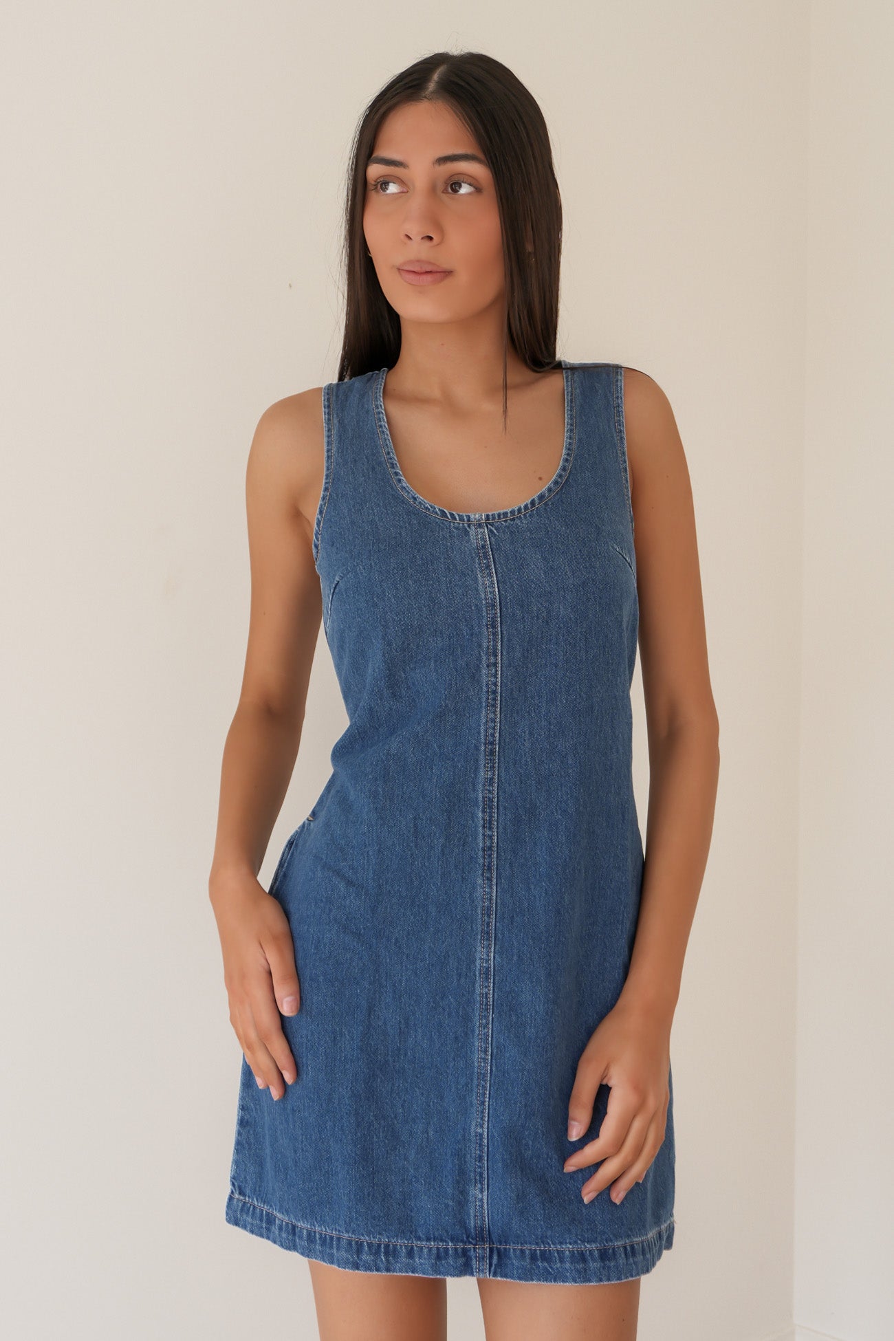 Gemma Mini Dress Mid Blue
