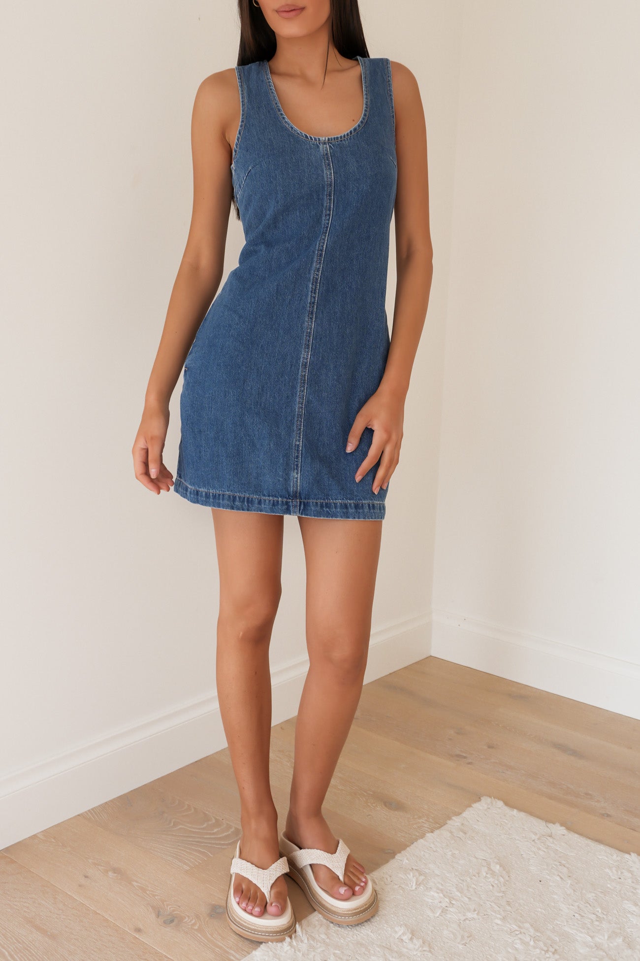 Gemma Mini Dress Mid Blue