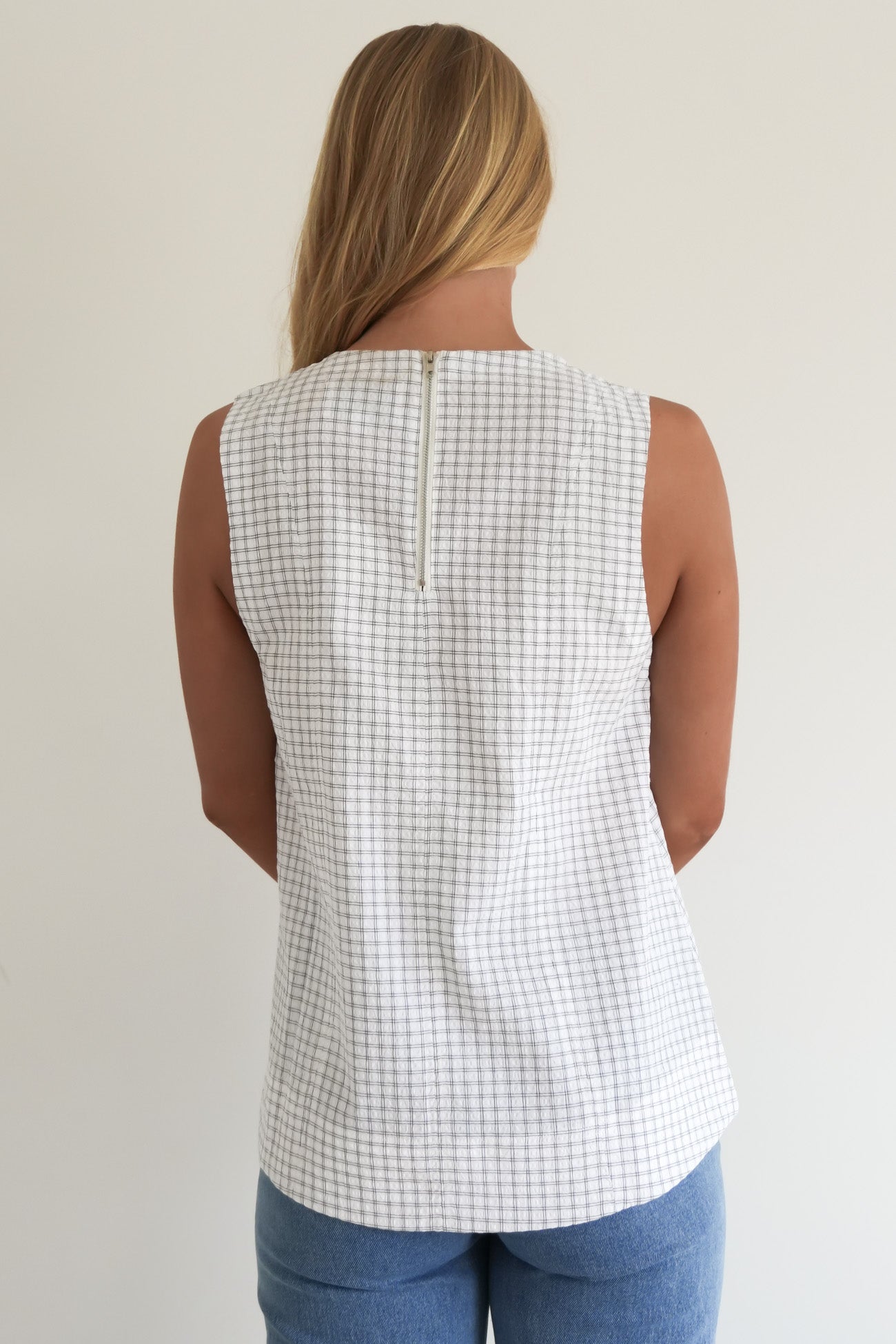 Gia Top White Check