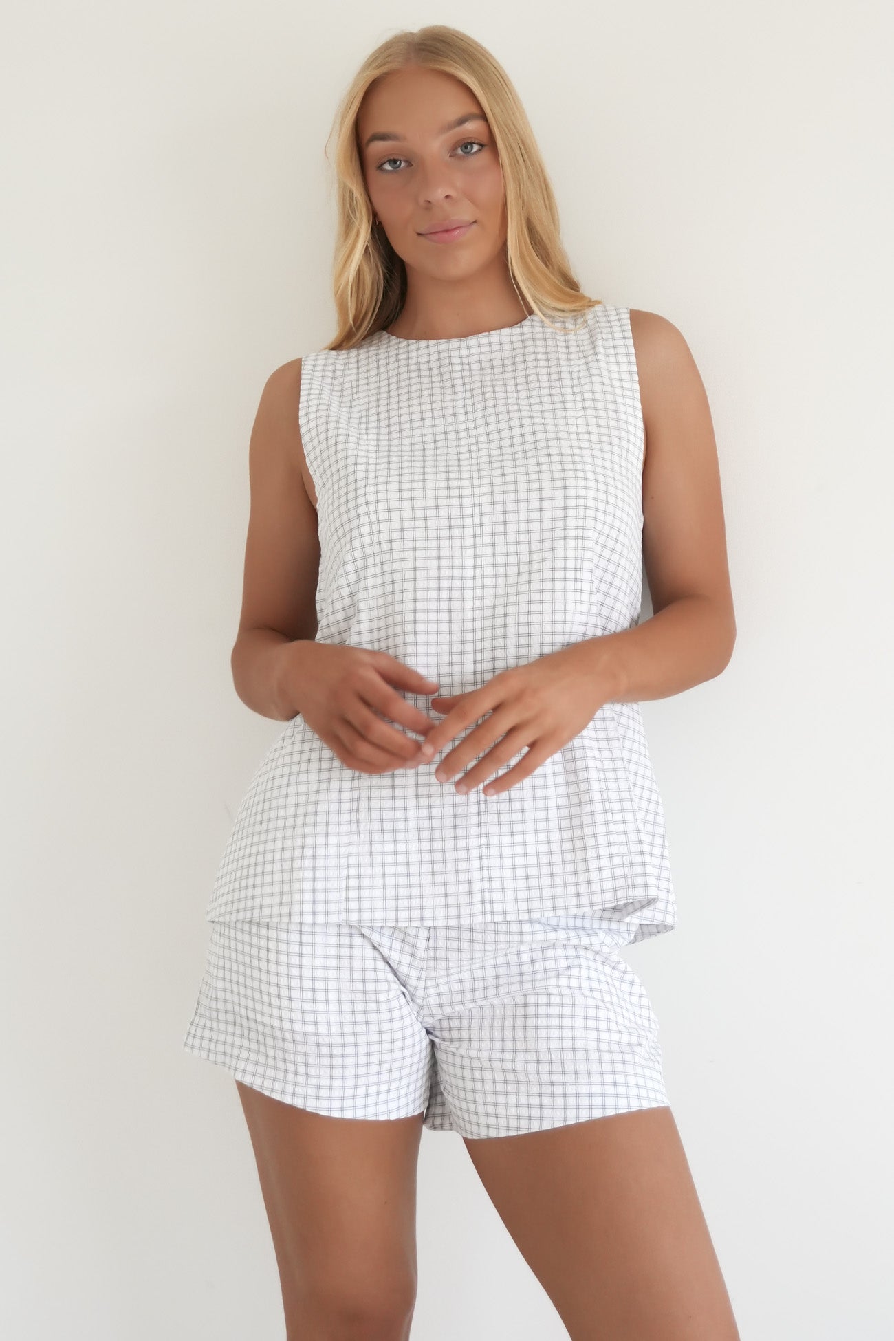 Gia Top White Check