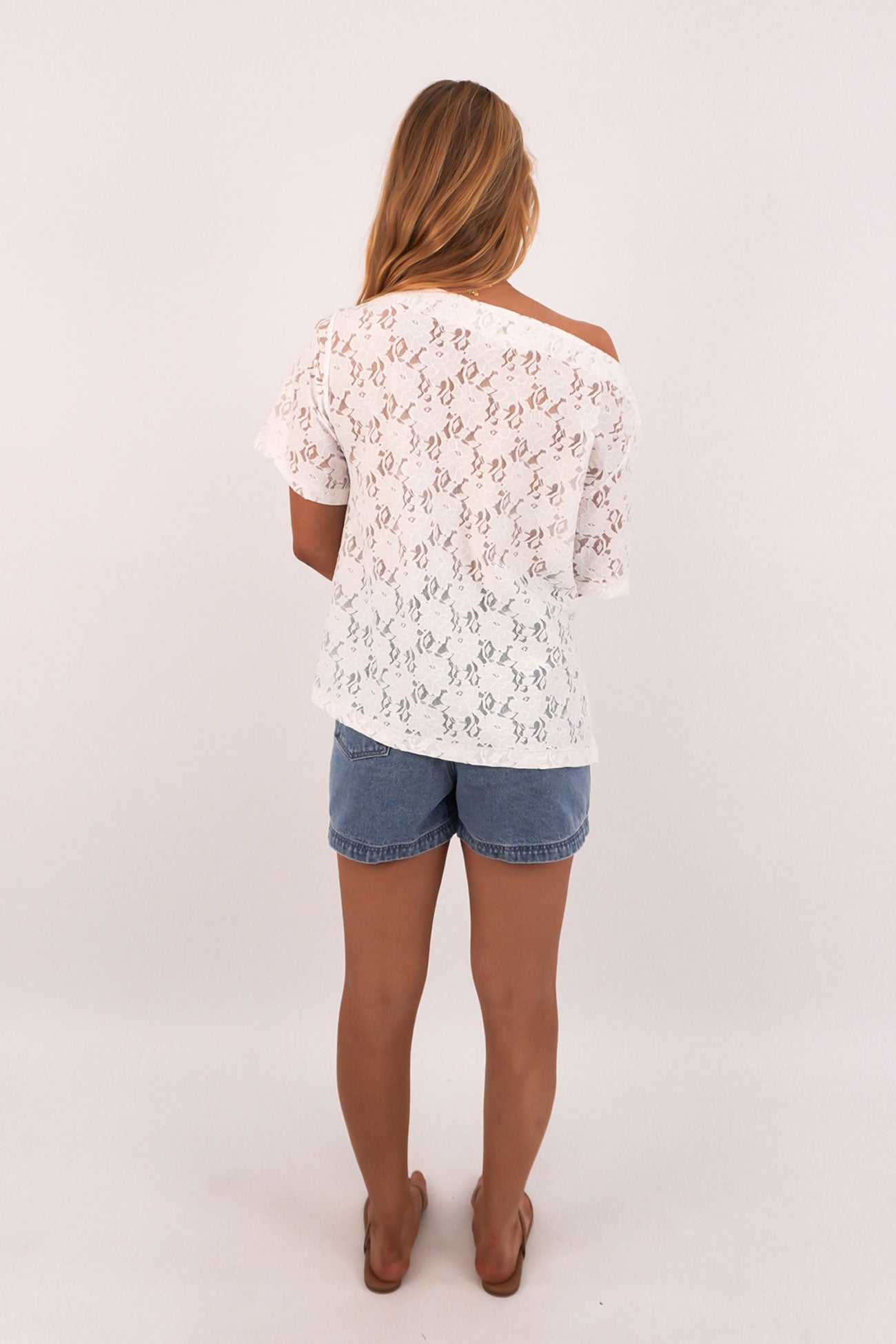 Giorgia Lace Tee White