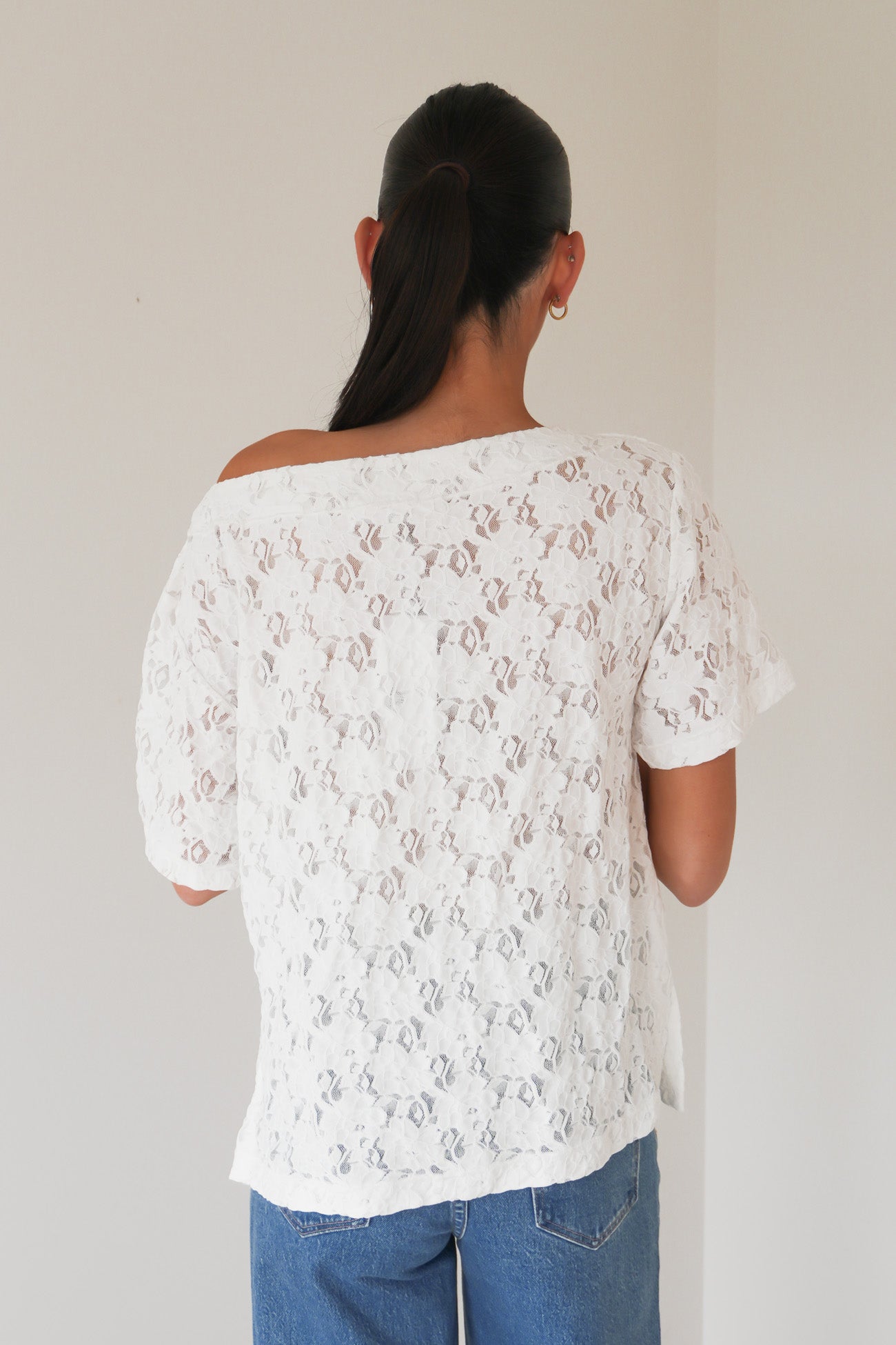 Giorgia Lace Tee White