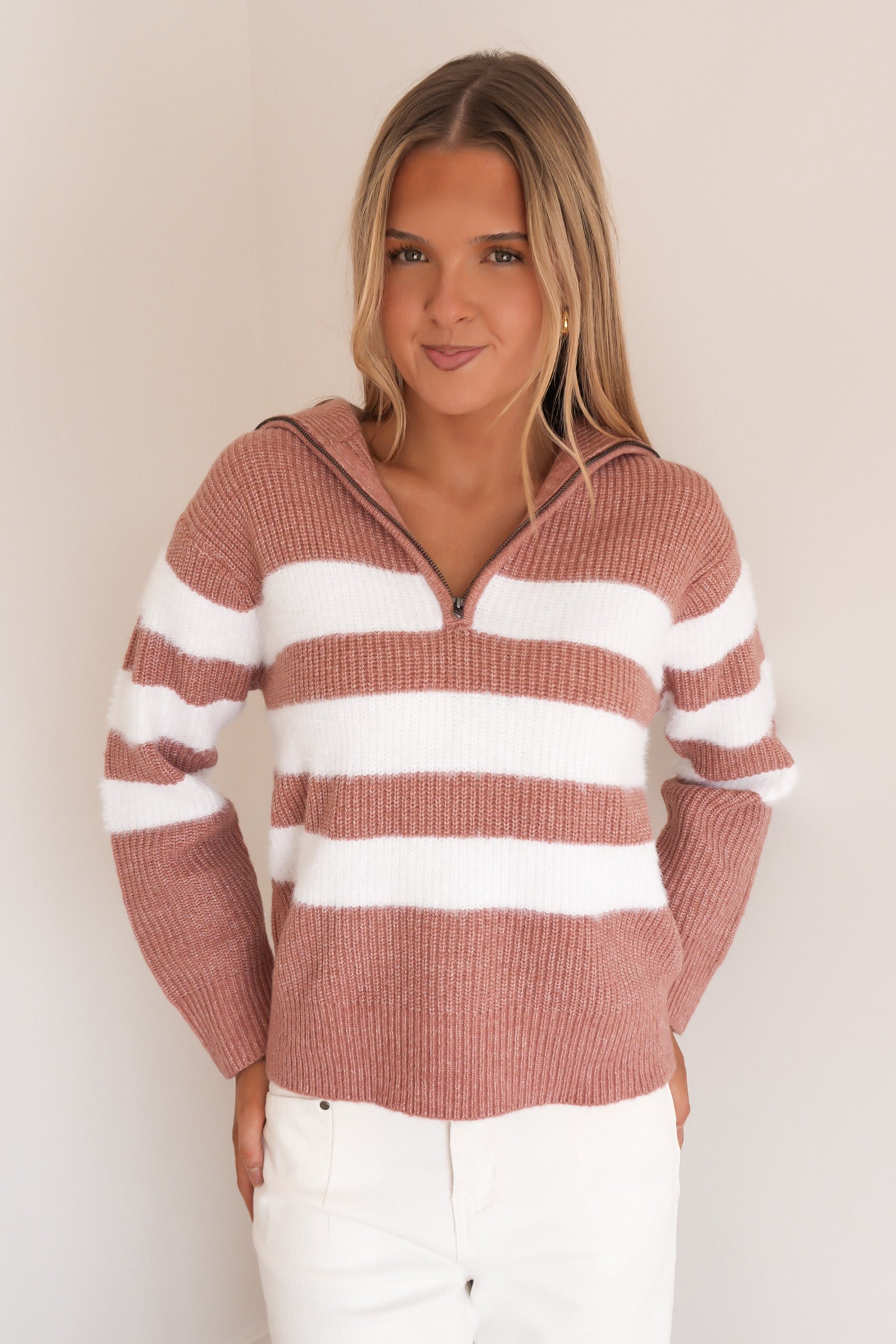 Gracie Zip Crew Woodrose