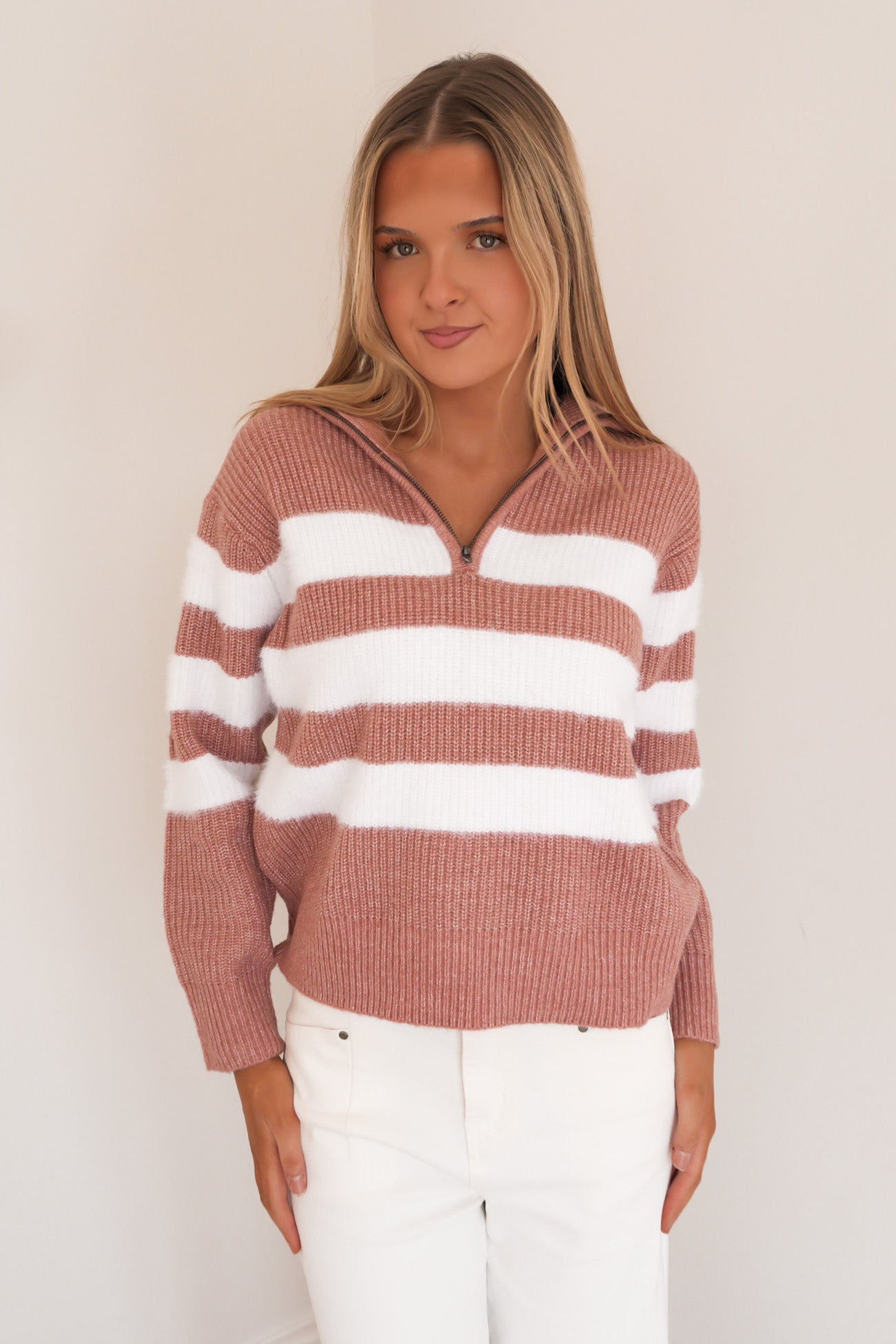 Gracie Zip Crew Woodrose