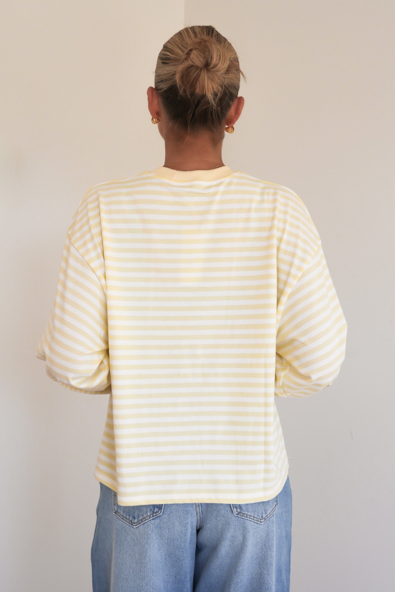 Haylee Long Sleeve Stripe Tee Lemon