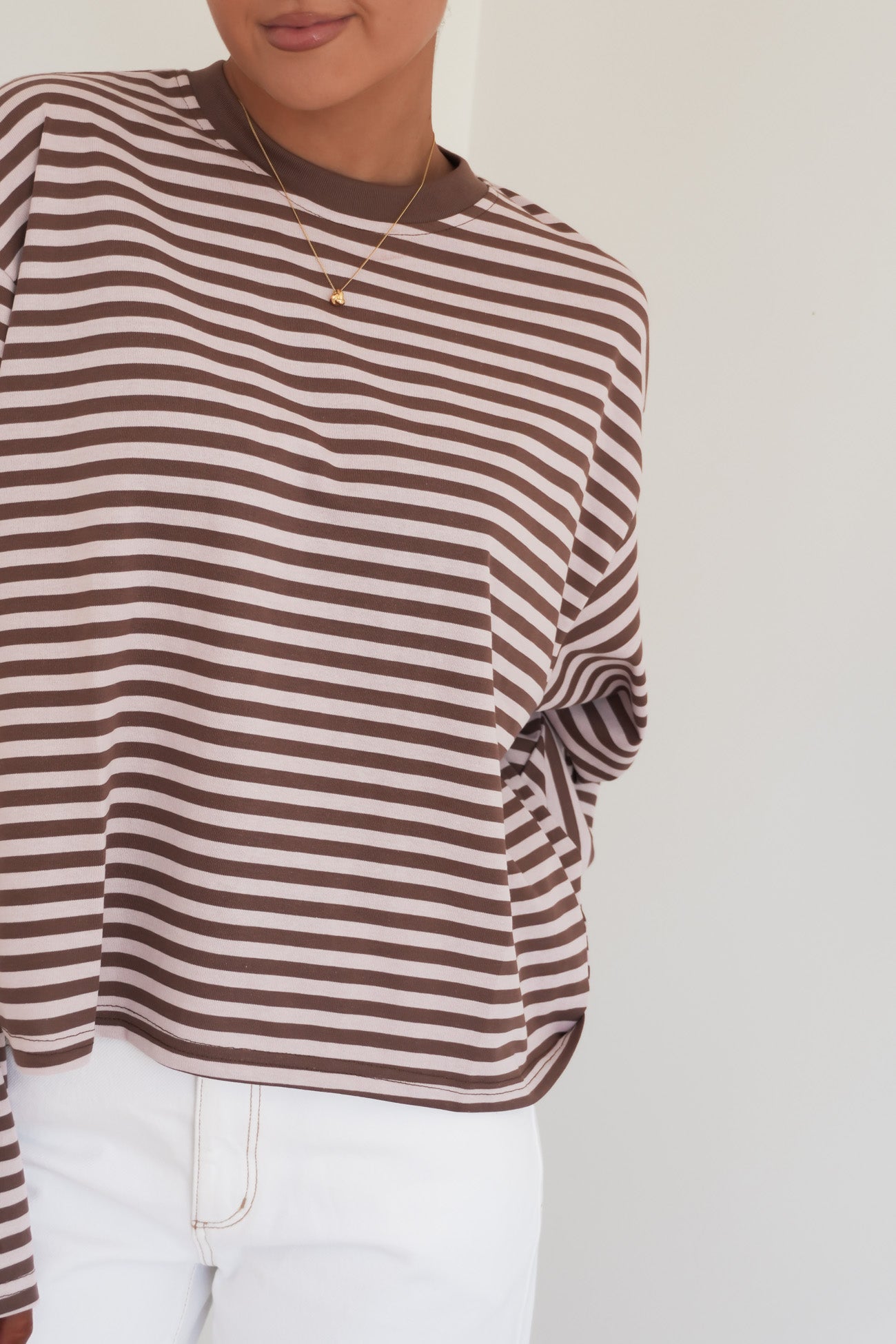 Haylee Long Sleeve Stripe Tee Pink