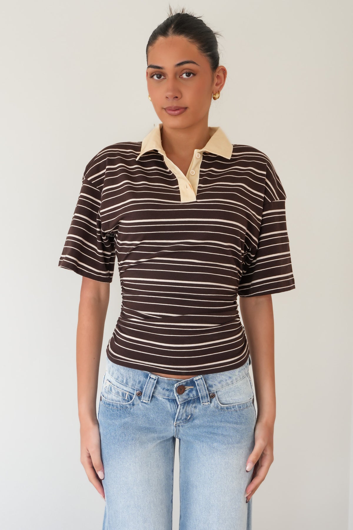 Haylee Rugby Top Brown