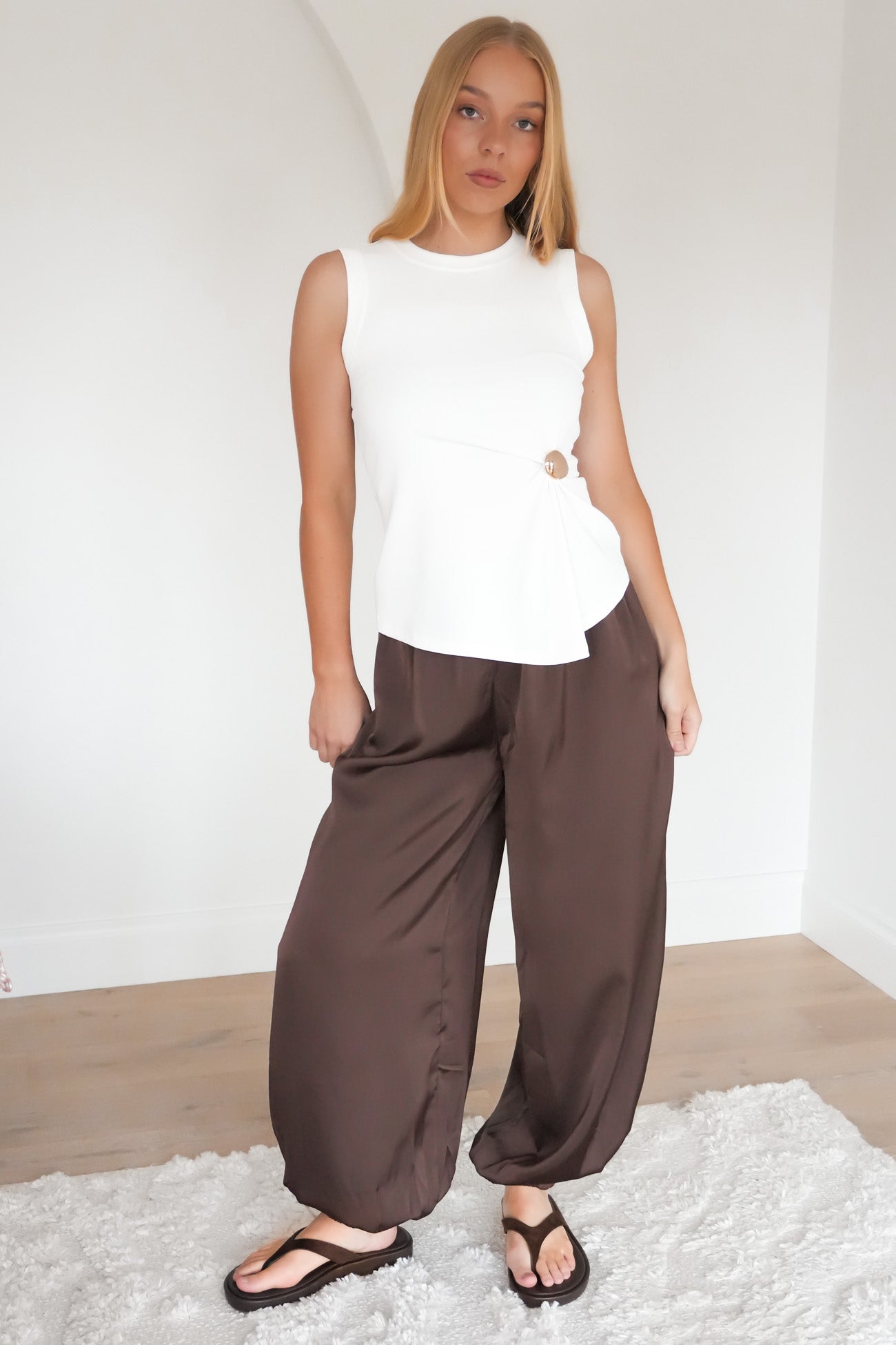 Haylie Balloon Pant Chocolate