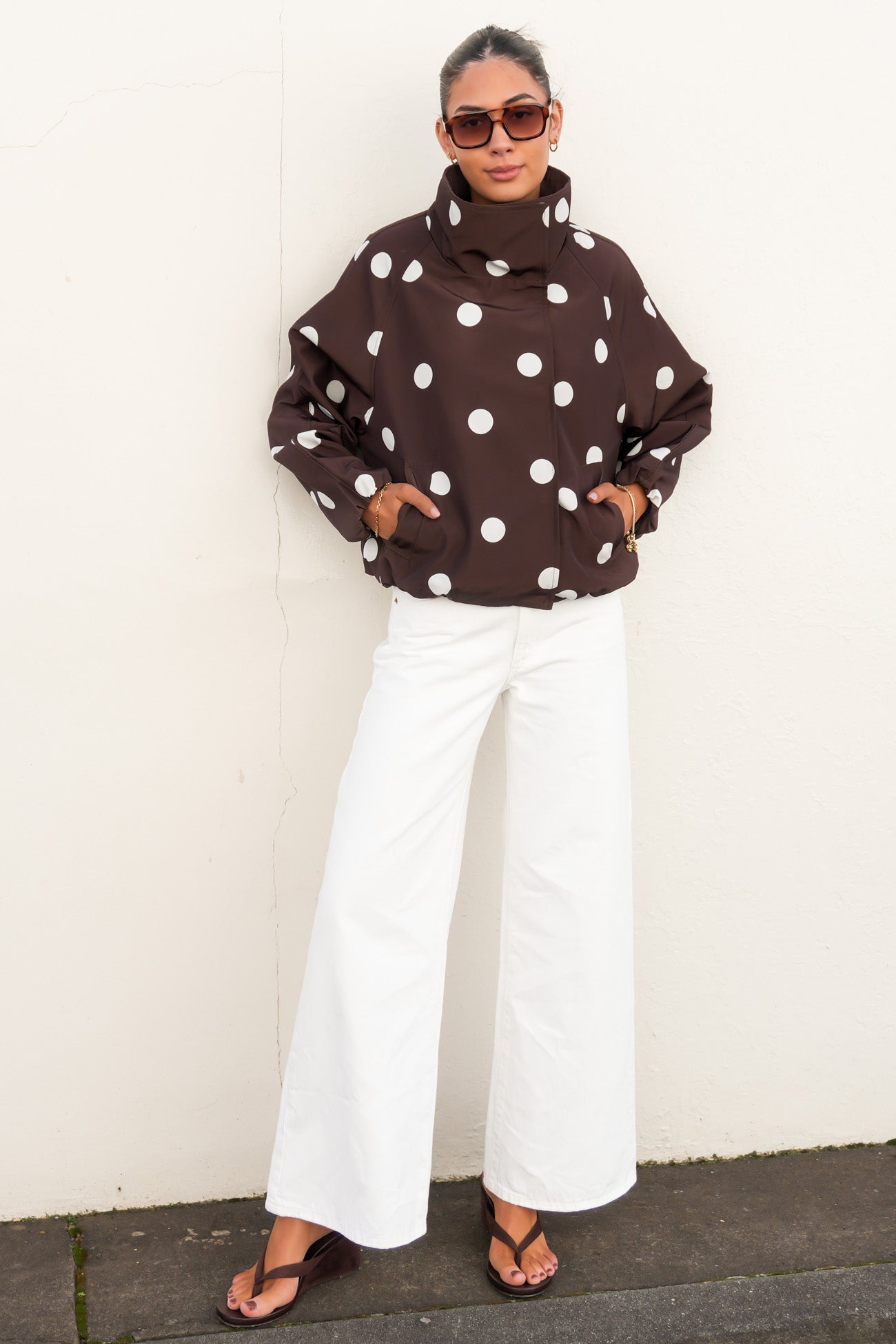 Heidi Jacket Brown Polka Dot