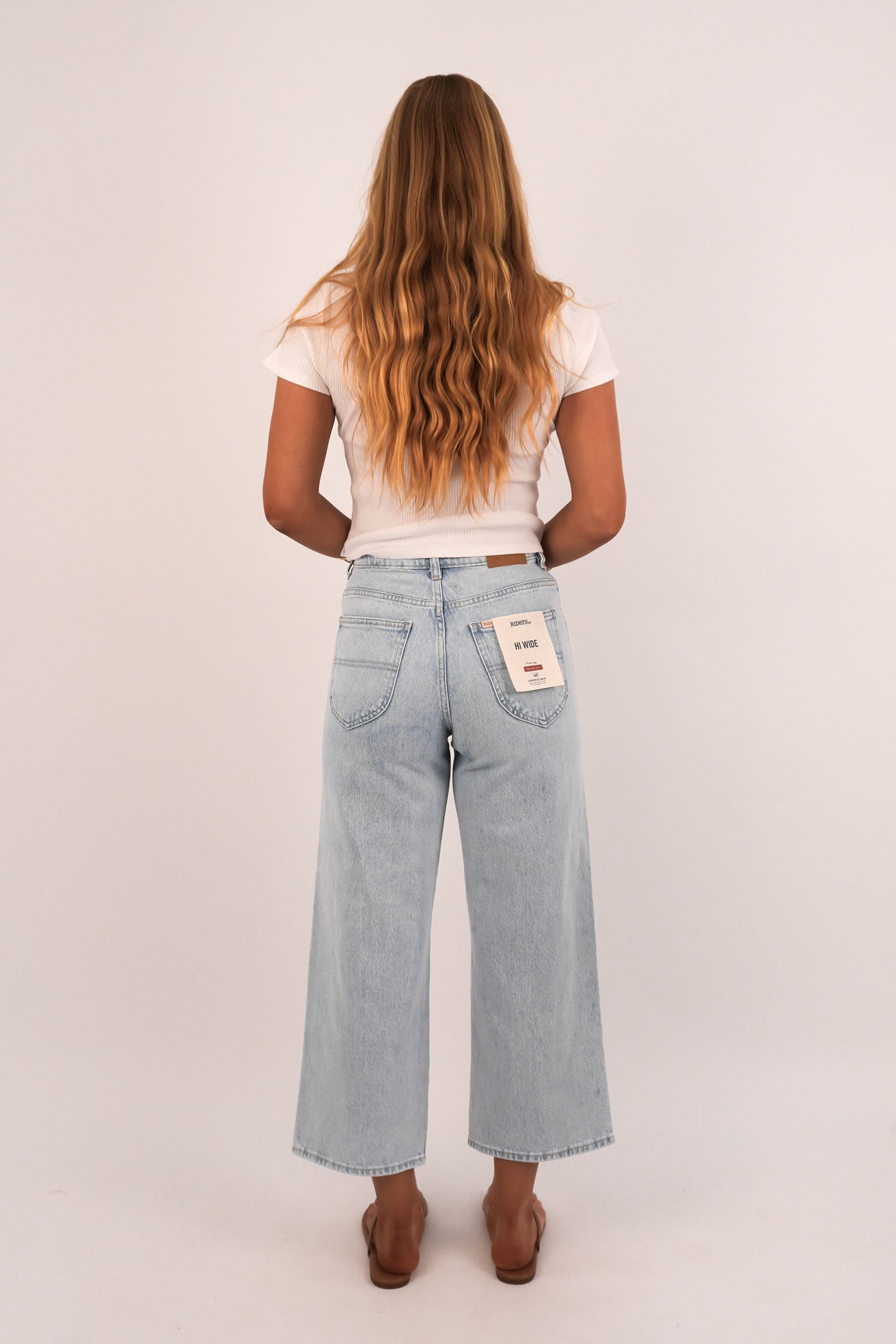 Hi Wide Crop Jean Mirage Blue