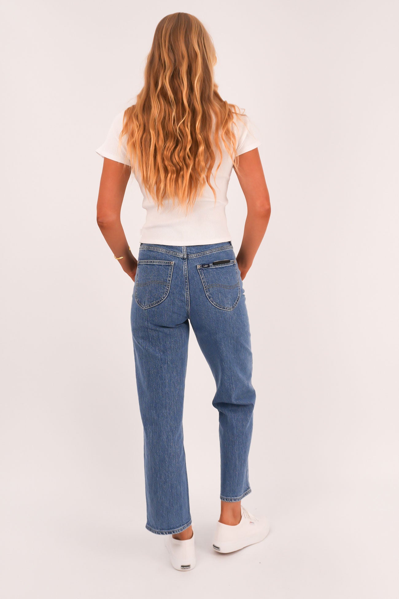 High Straight Crop Jean Cobalt Blue