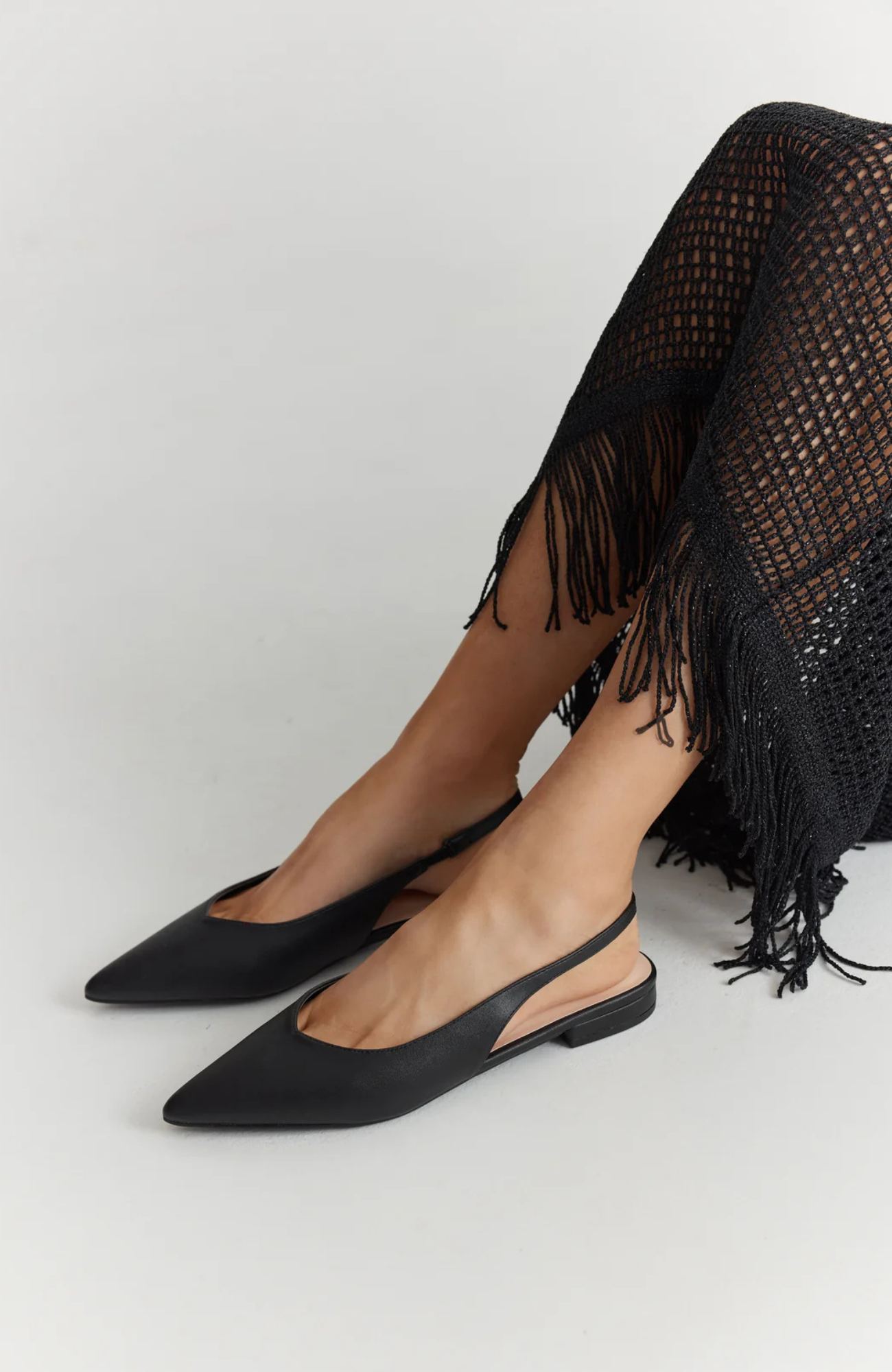 Hillary Slingback Flats Black