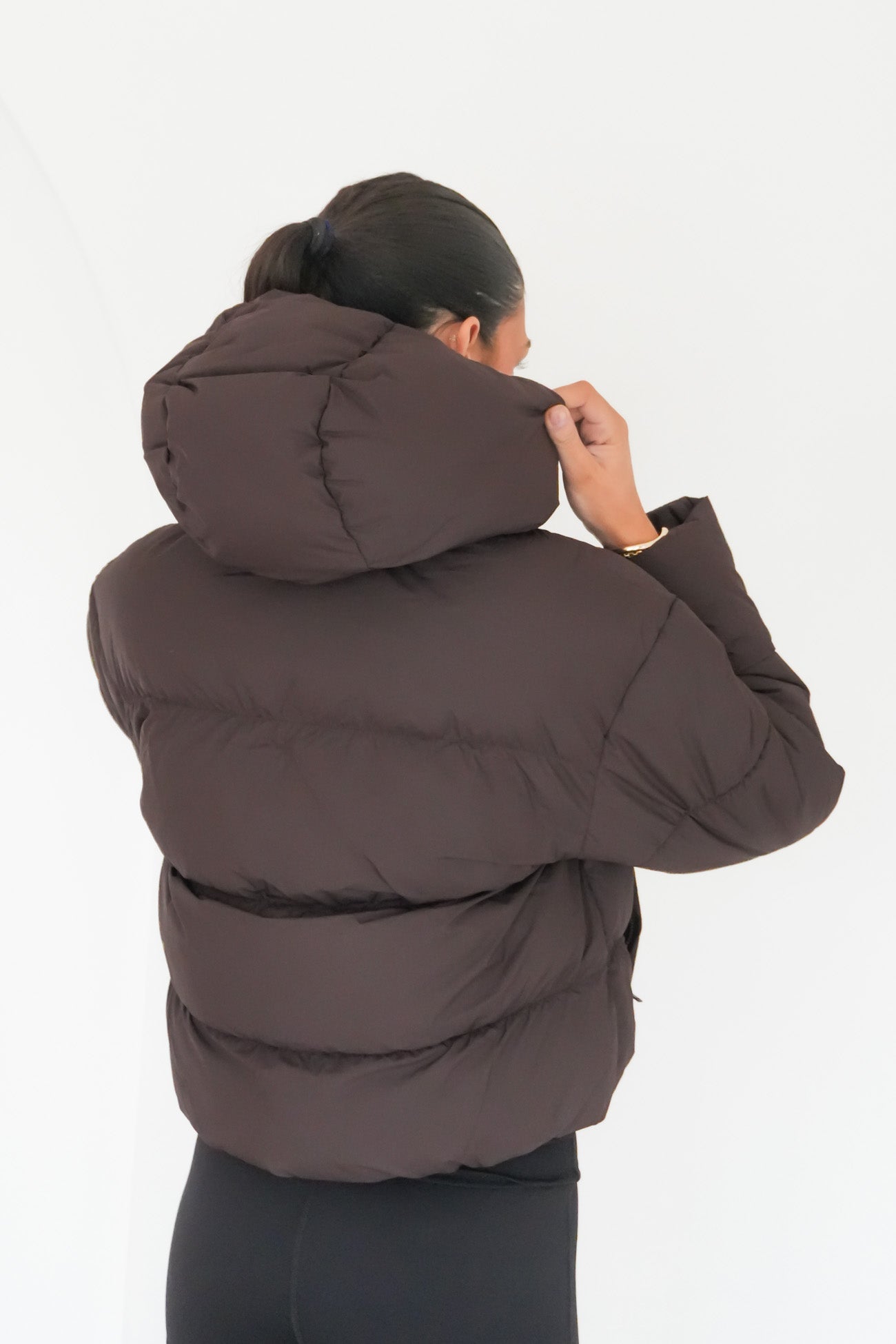 Hooded Padded Jacket Aurora Coffee