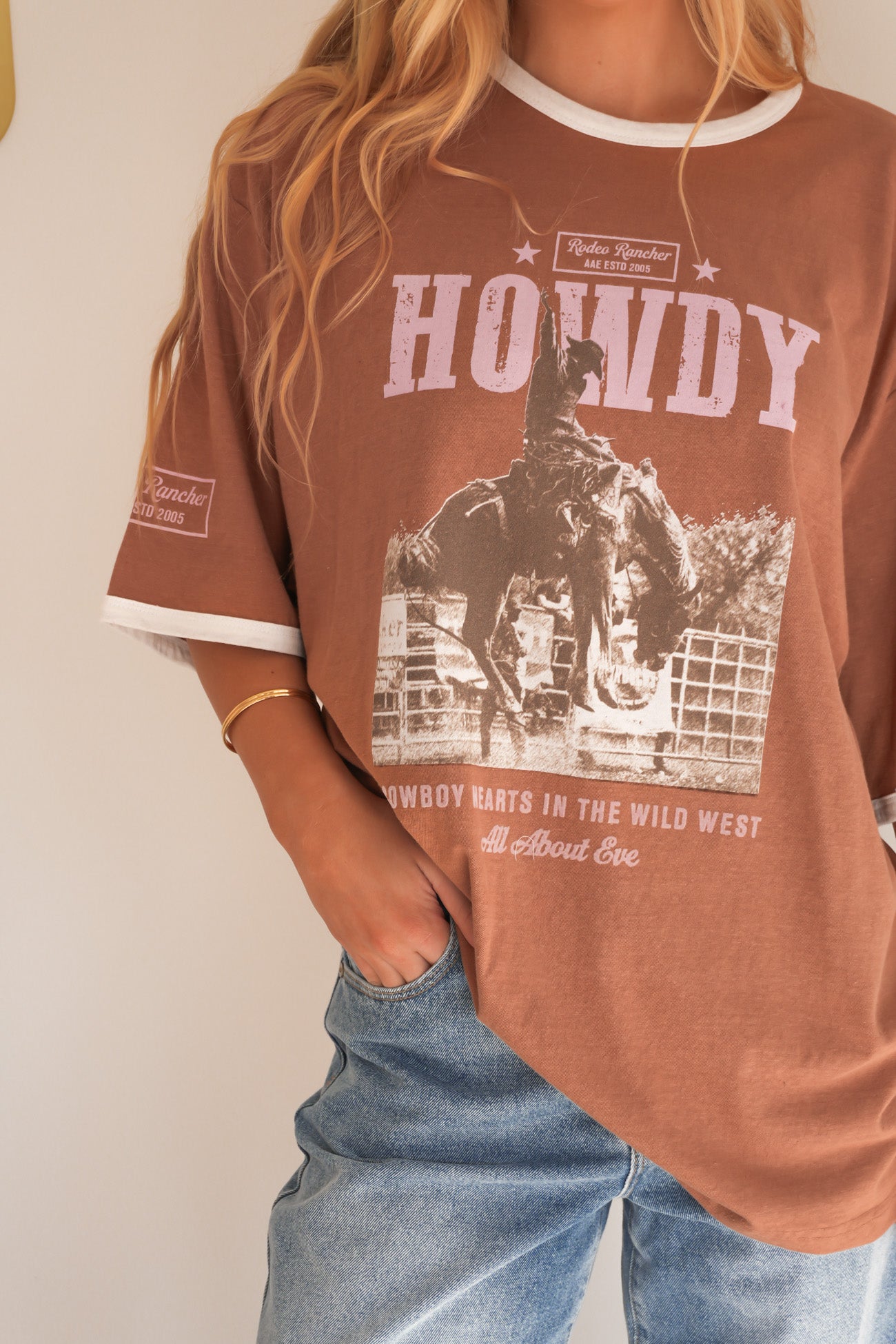 Howdy Oversized Tee Cinnamon