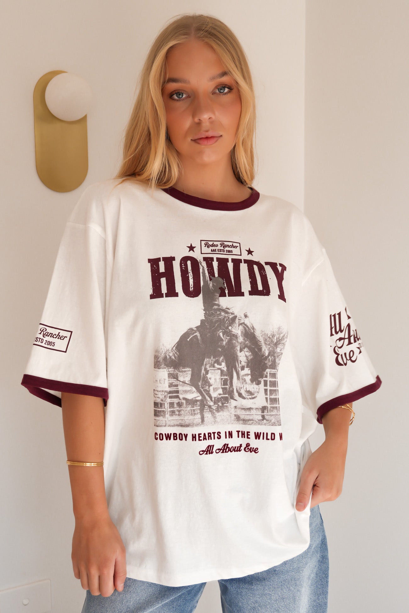 Howdy Oversized Tee Vintage White