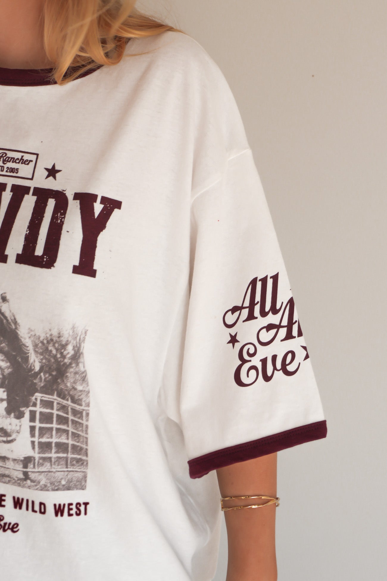 Howdy Oversized Tee Vintage White
