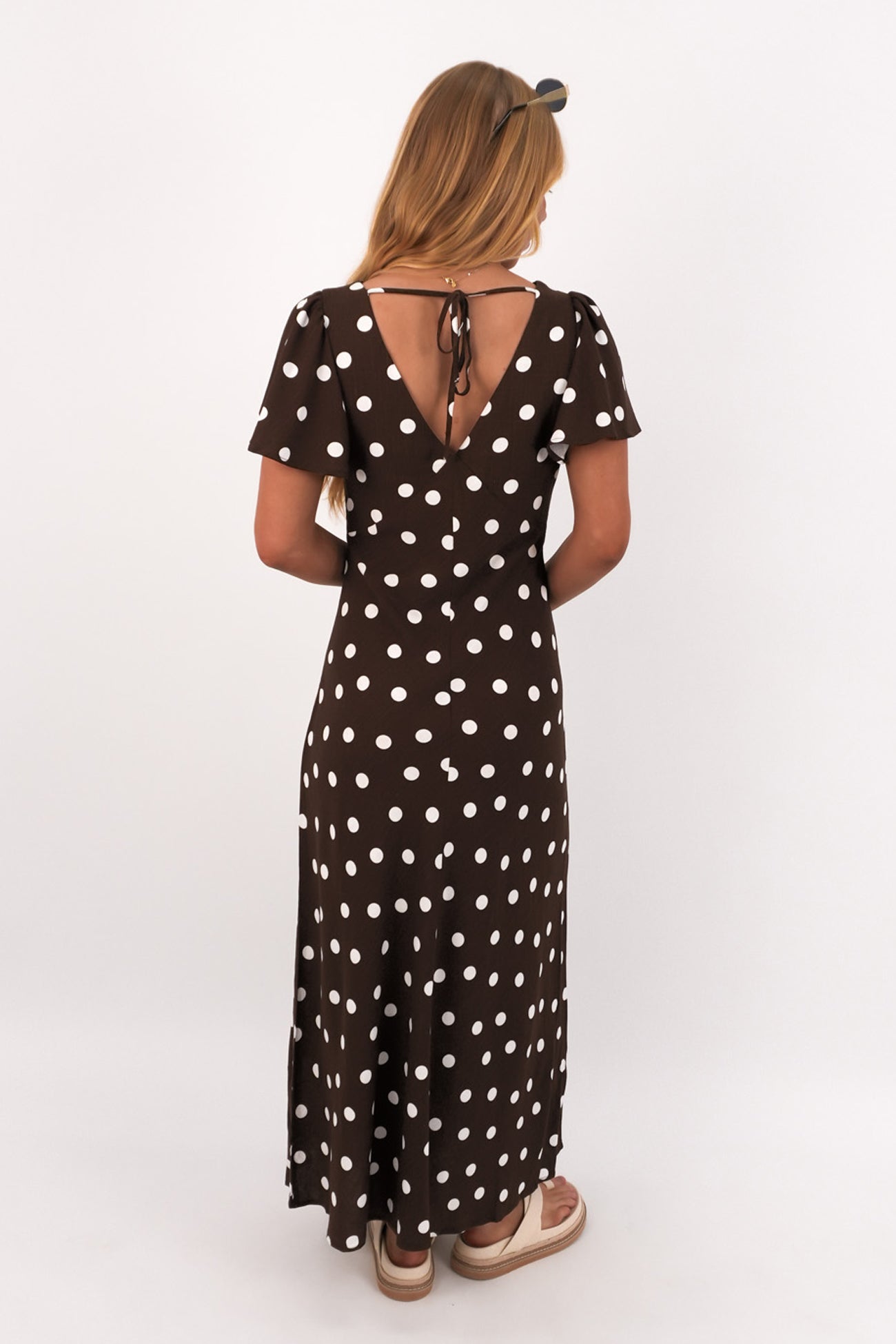 Indi Maxi Dress Chocolate Polka Dot