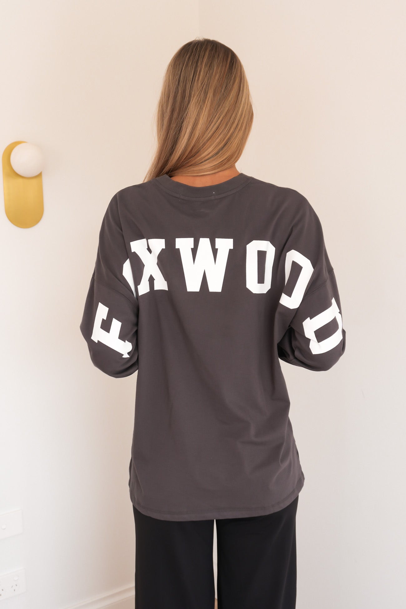 Interval Long Sleeve Charcoal White Stripe