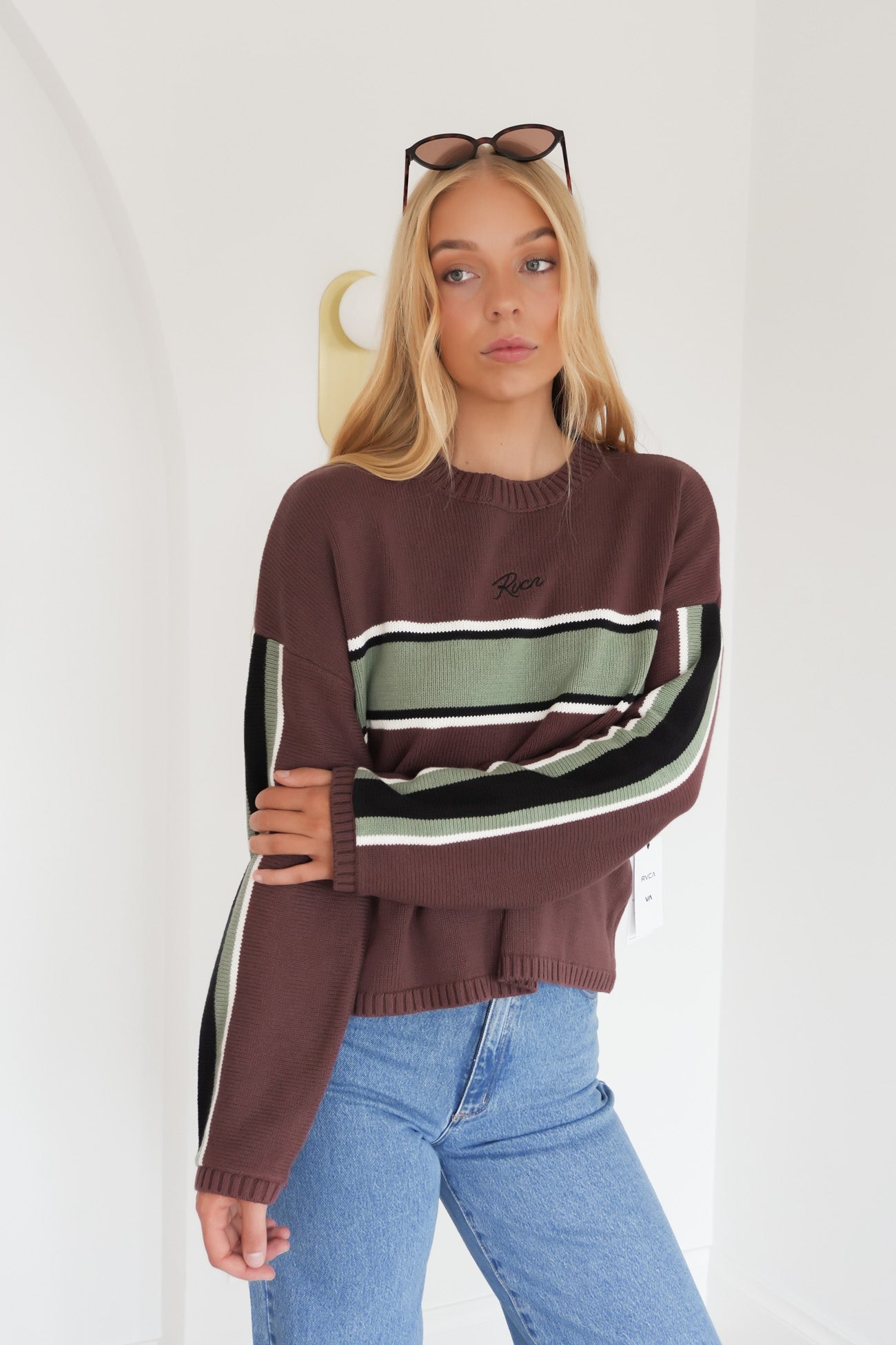 Ivy Stripe Sweater Terra Brown