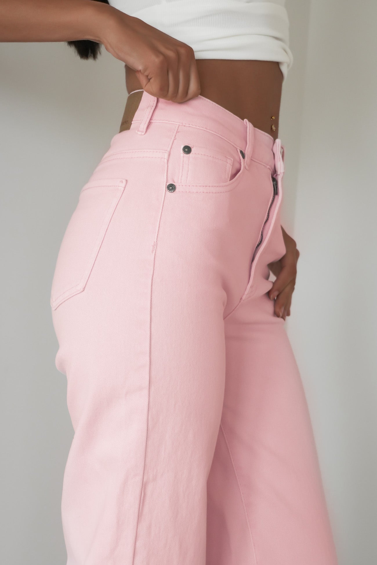 Jacqui Wide Leg Jean Pink