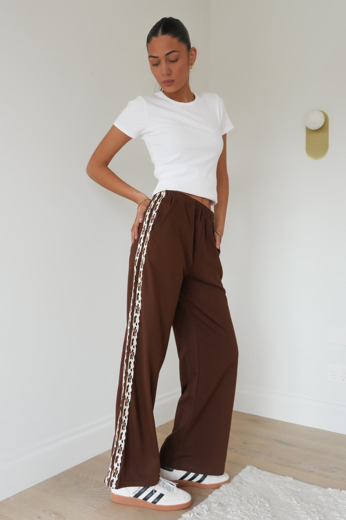 Jake Track Pant Brown Leopard