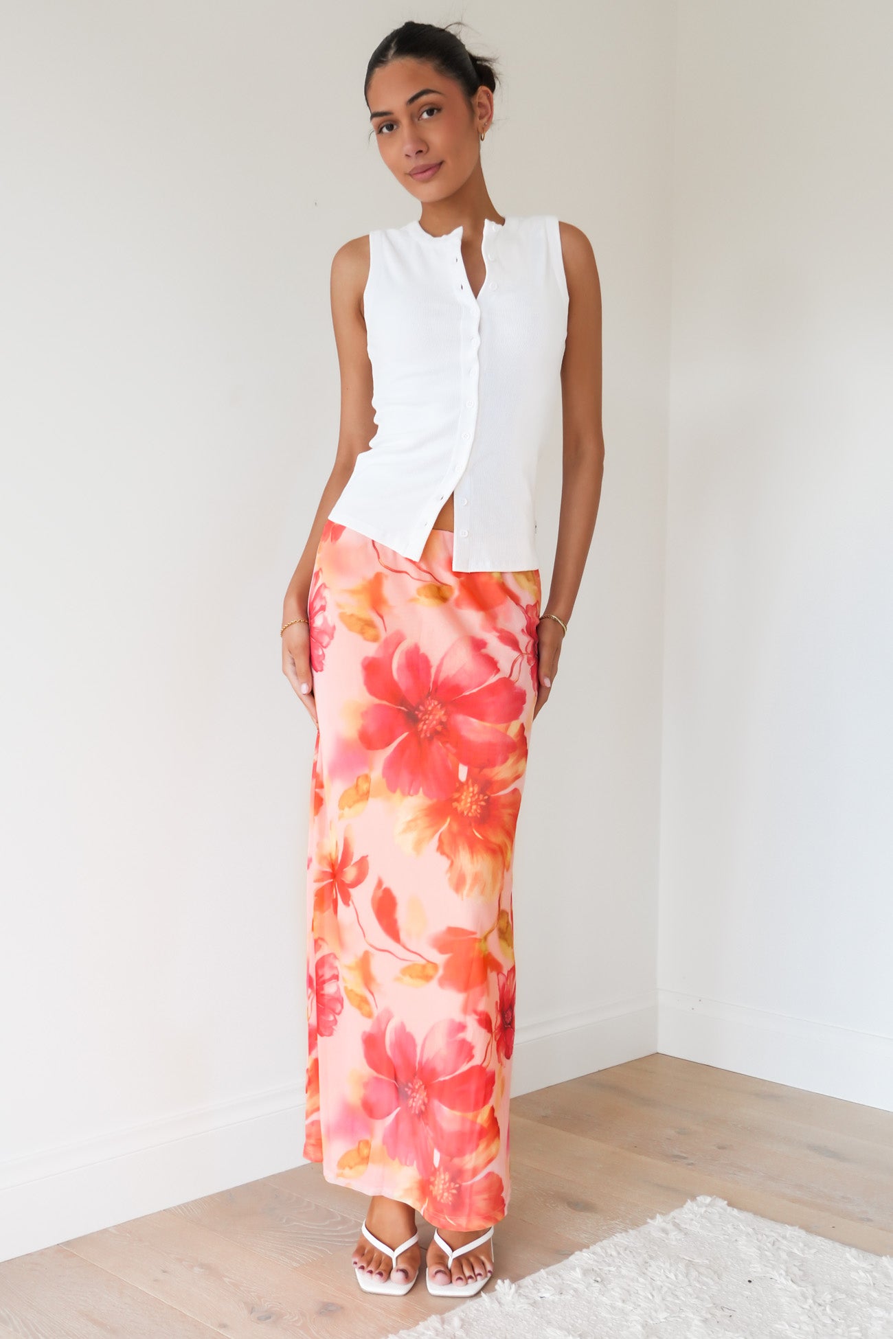 Jamey Maxi Skirt Pink Floral