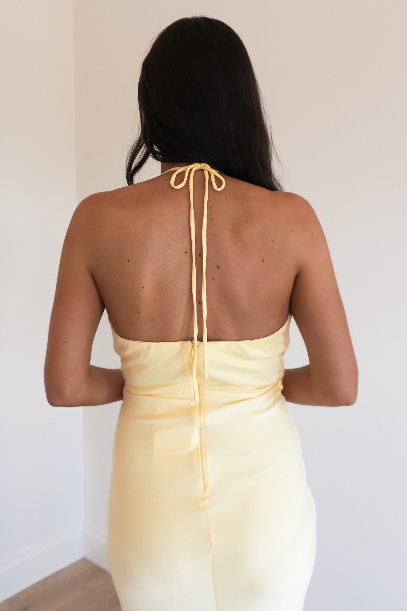 Jane Halter Maxi Dress Lemon