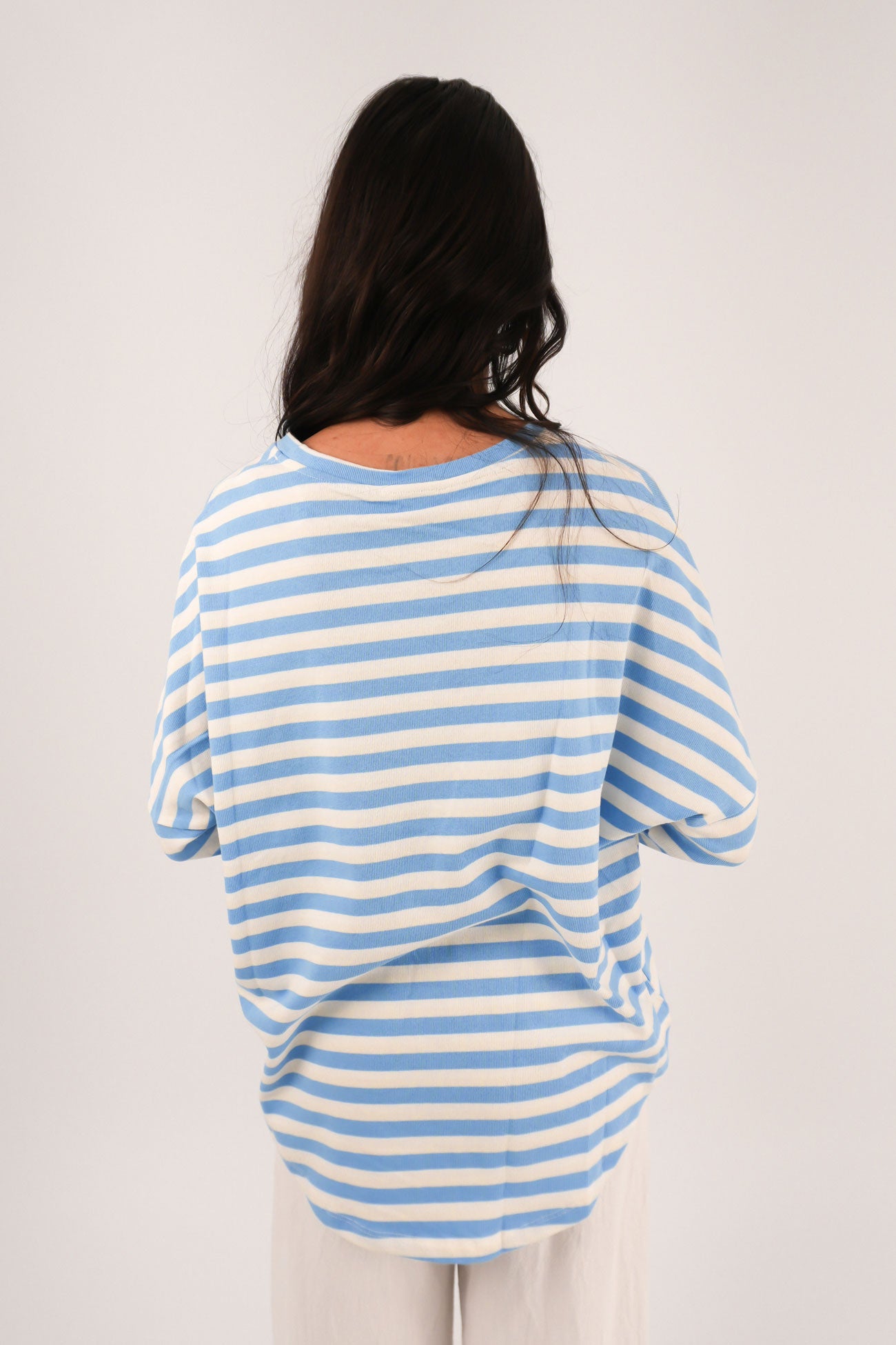 Jaylen Long Sleeve Tee Blue Stripe