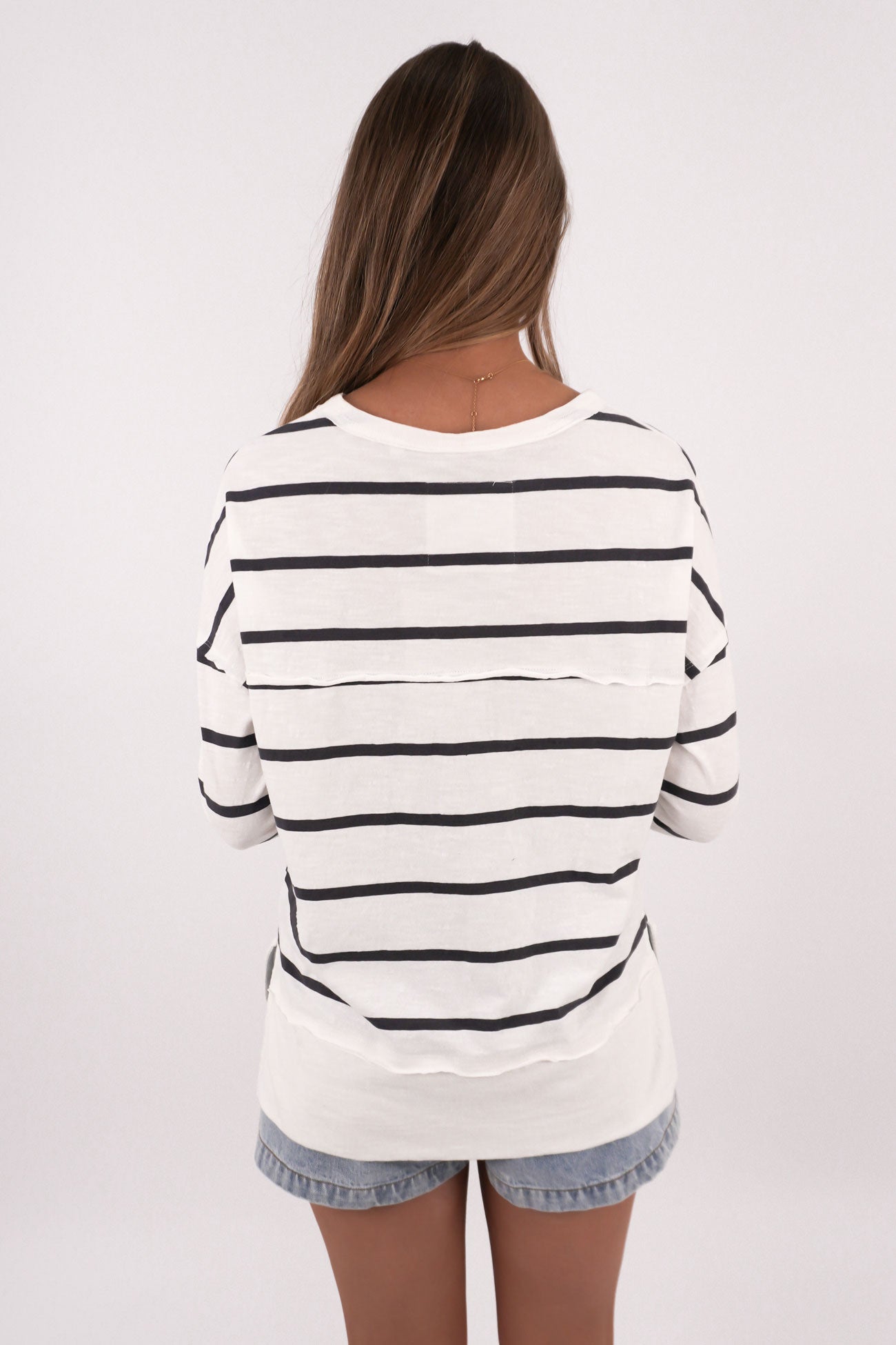 Jayne Stripe Throw On Top White Charcoal