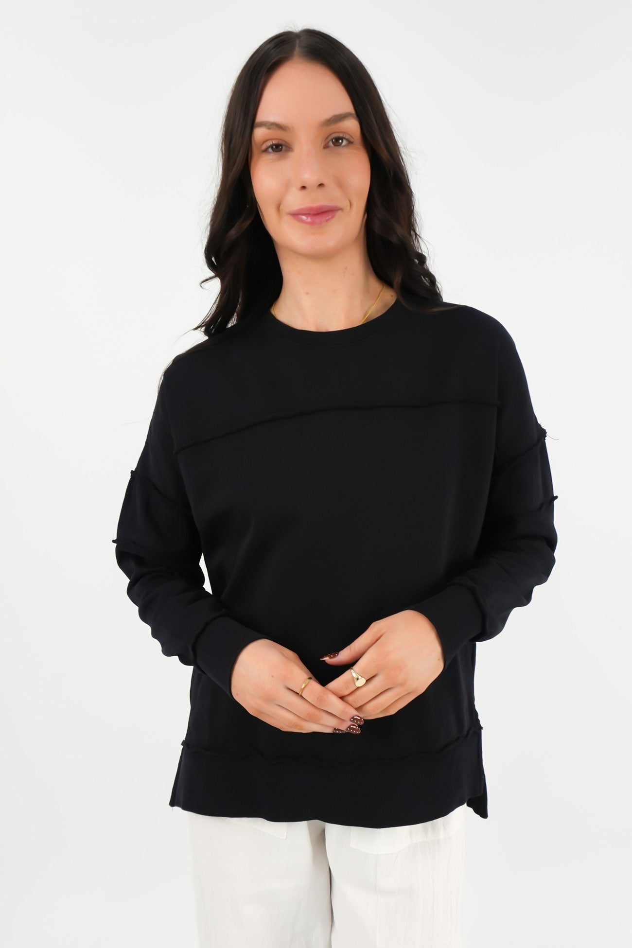 Jayne Throw On Fleece Black