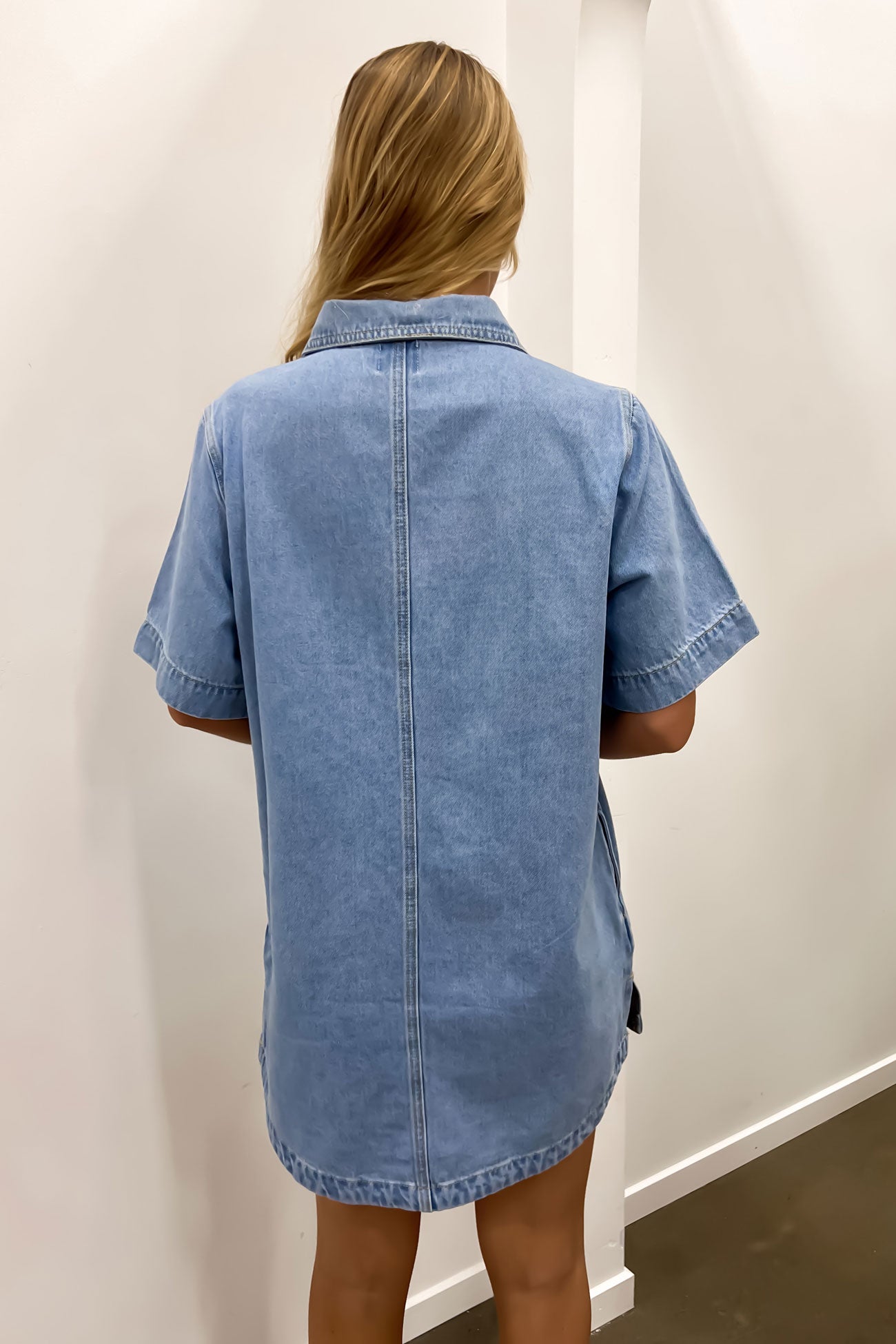 Jess Denim Mini Dress Light Blue