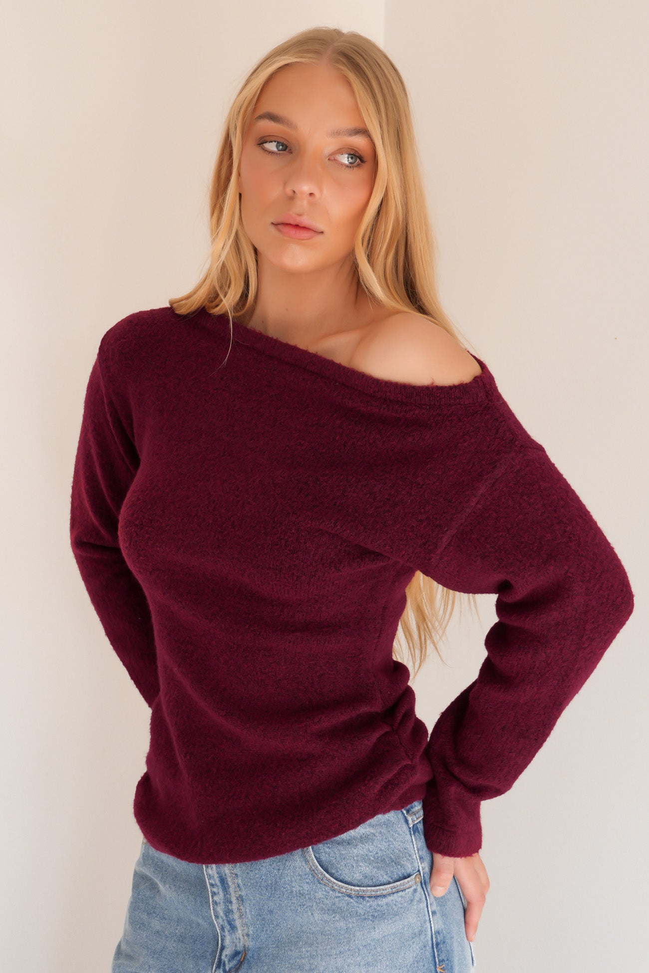 Joanne Knit Jumper Wine