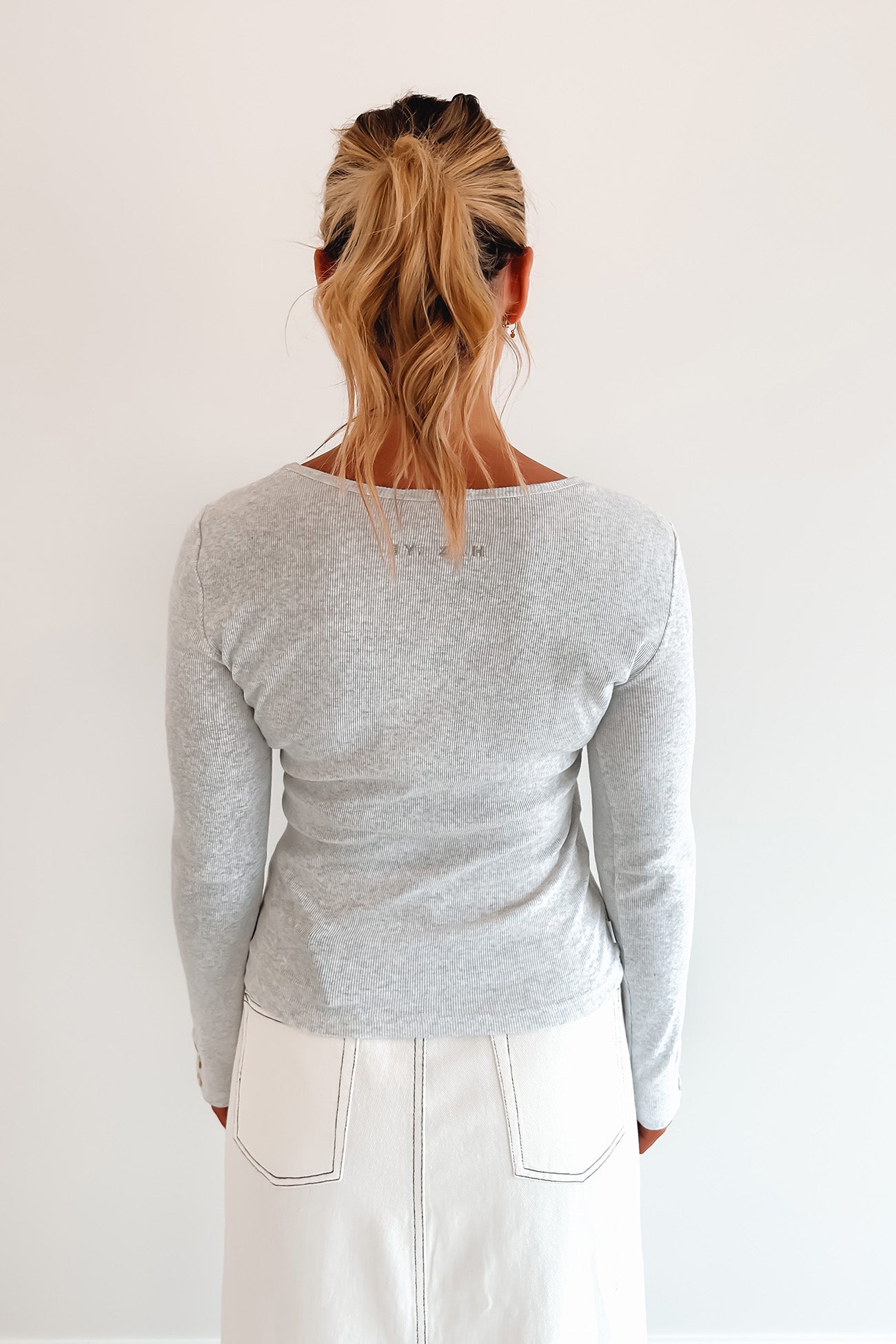 Jordyn Rib Long Sleeve Snow Marle