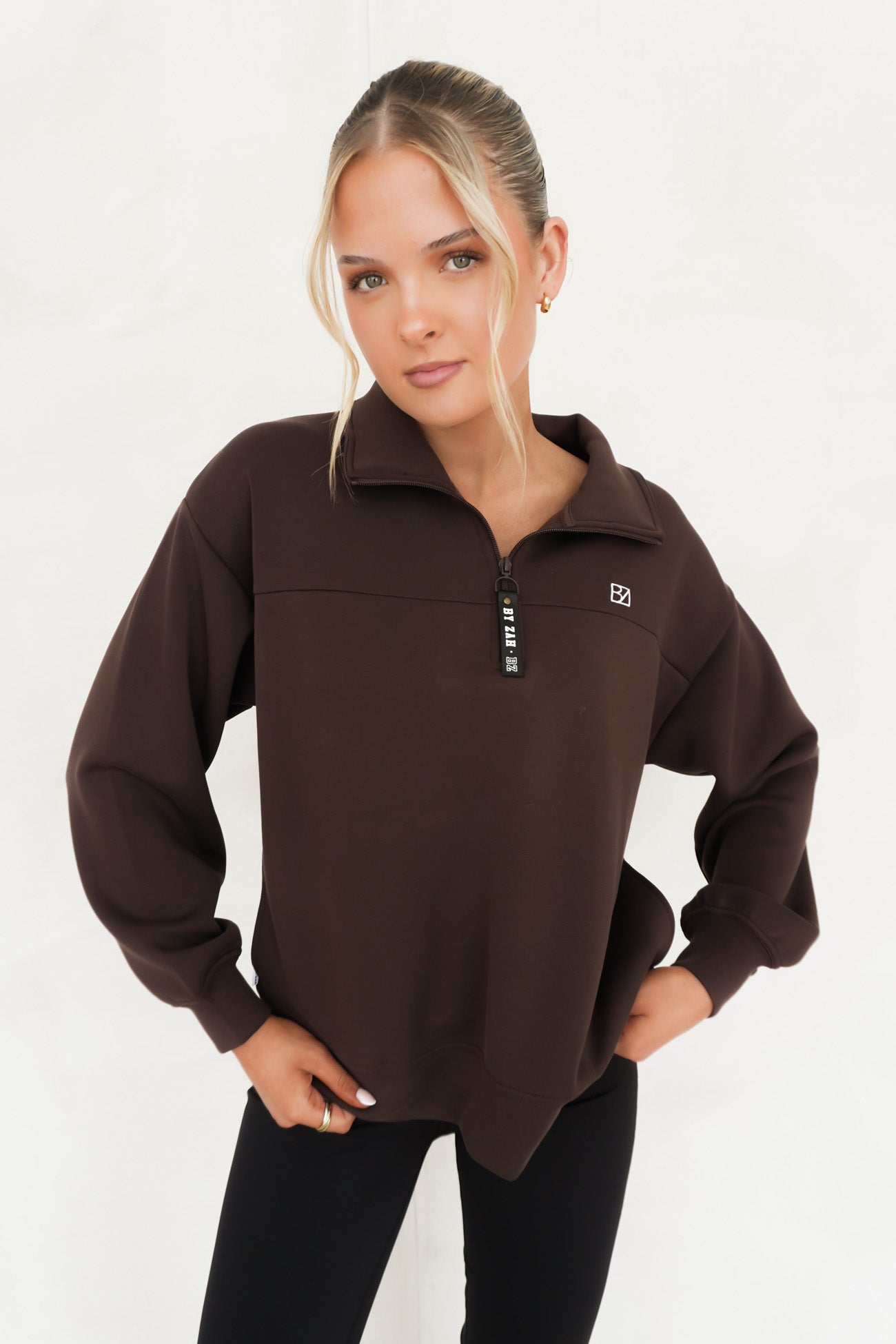 Jules Quarter Zip Chocolate