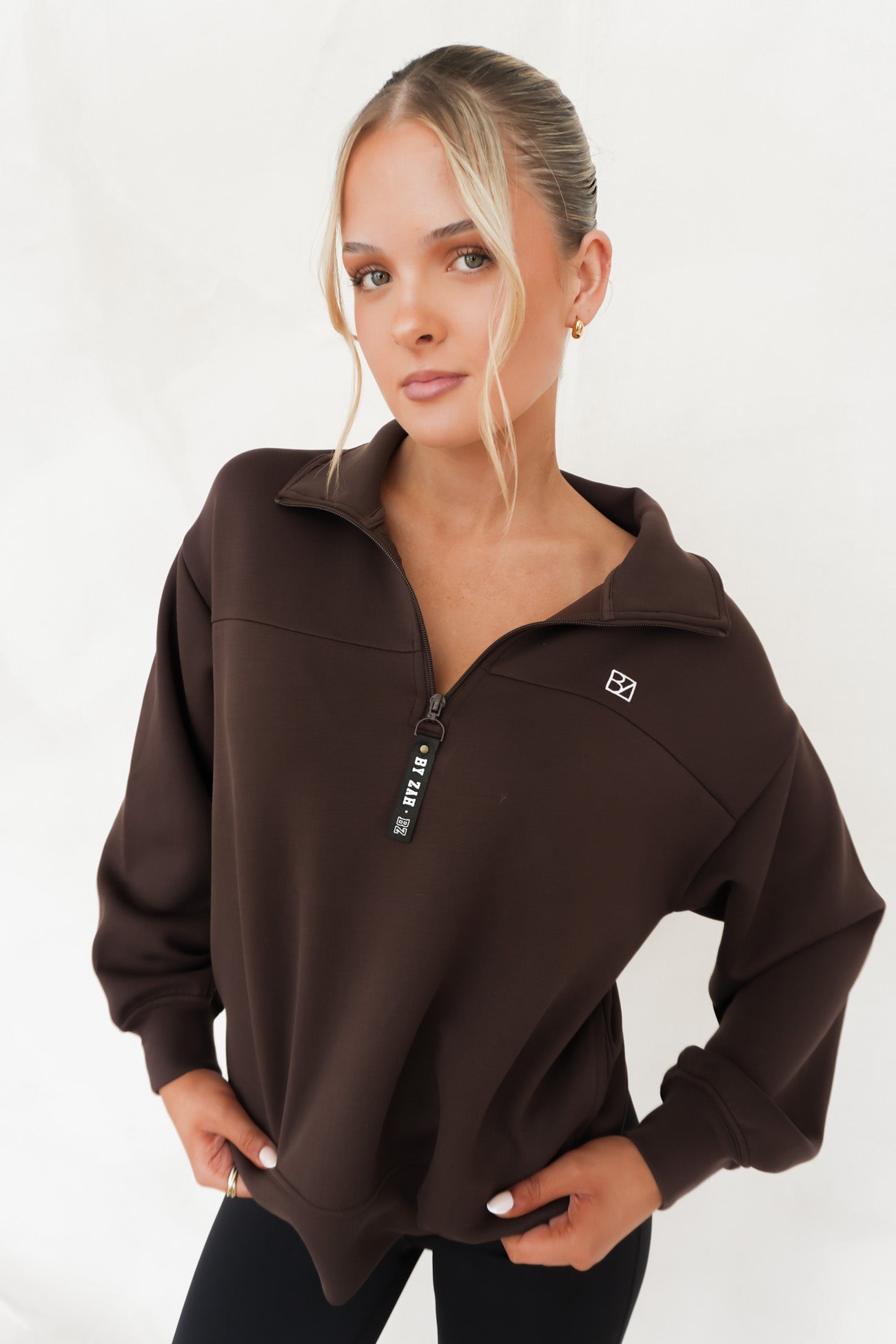Jules Quarter Zip Chocolate