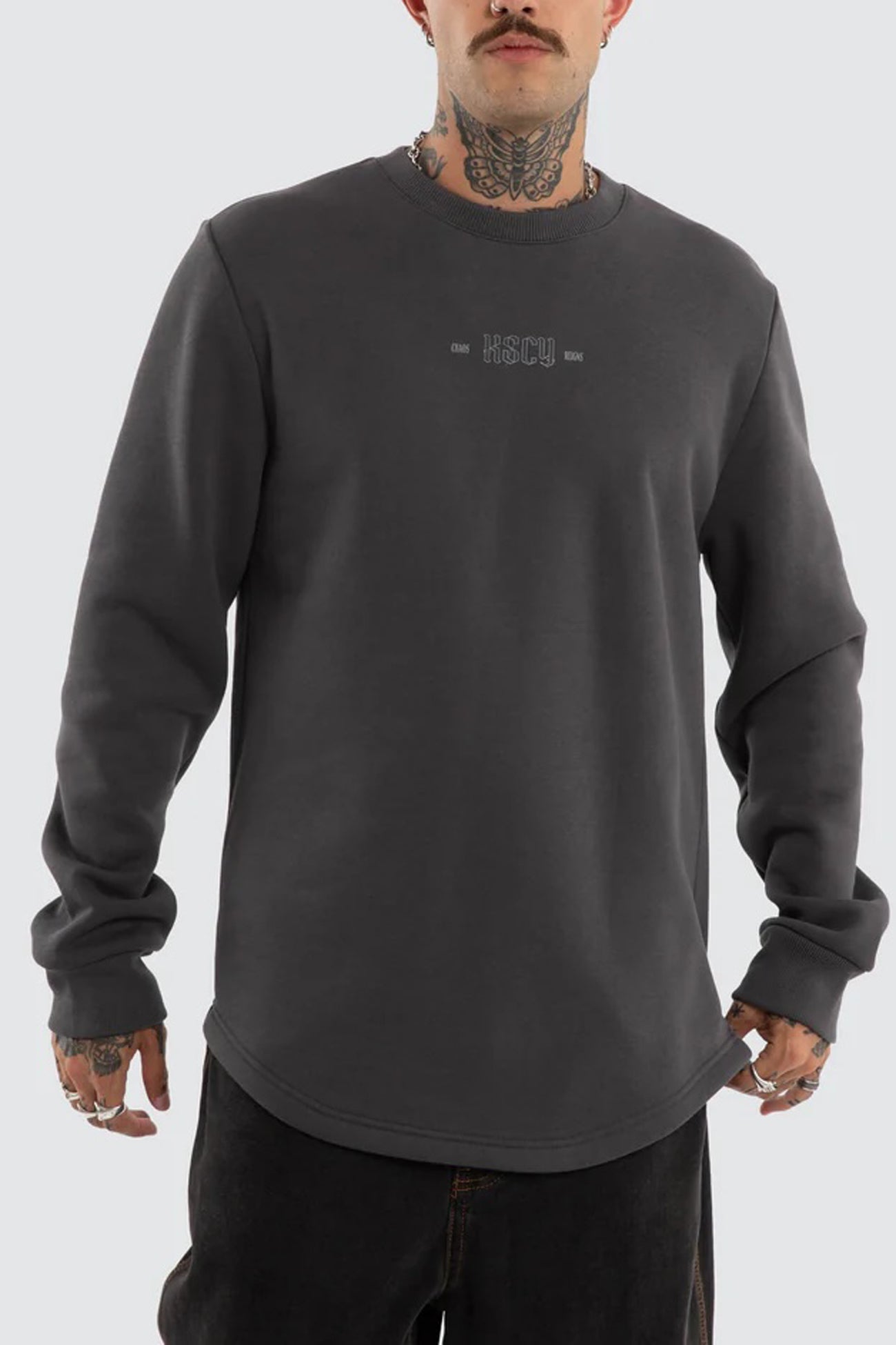 Insurgence Dual Curved Sweater Asphalt