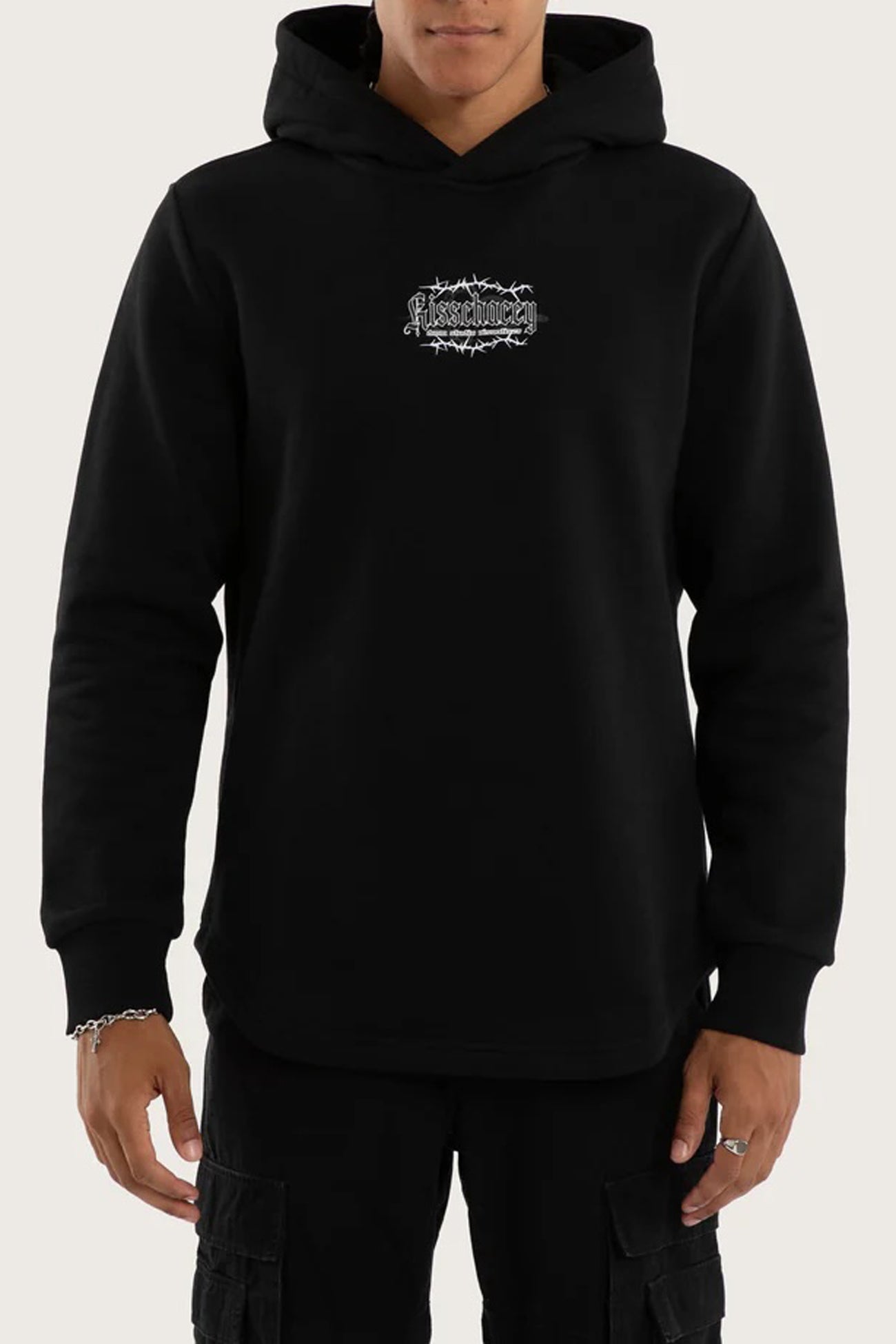 Risen Dual Curved Hoodie Jet Black