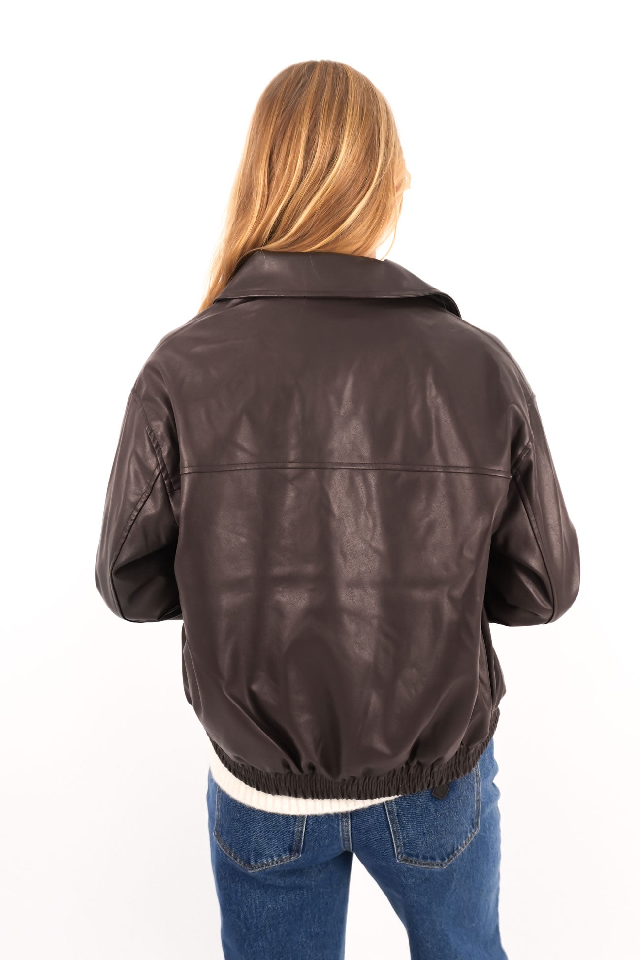 Kace Pleather Jacket Brown