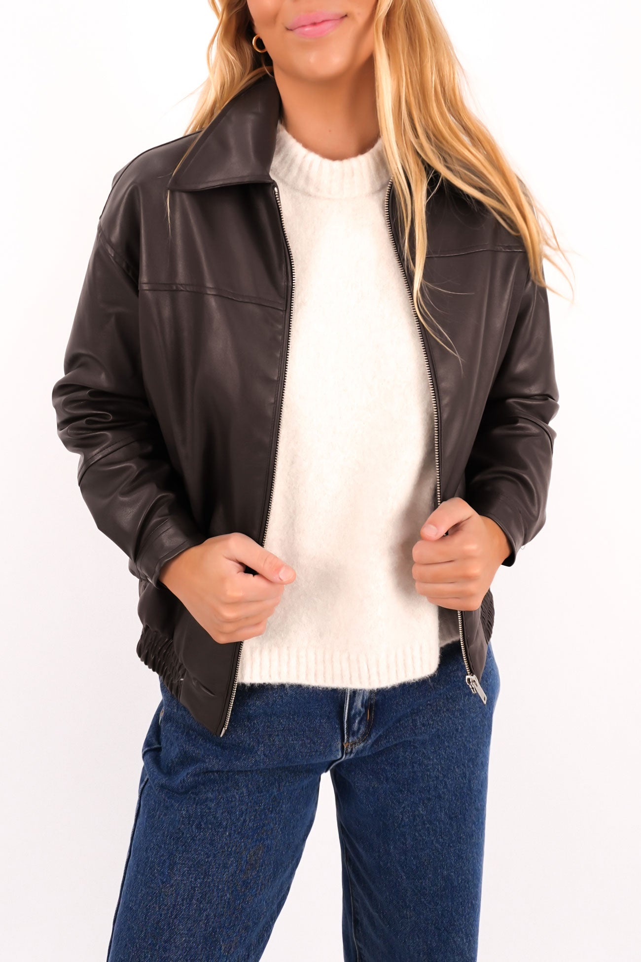 Kace Pleather Jacket Brown