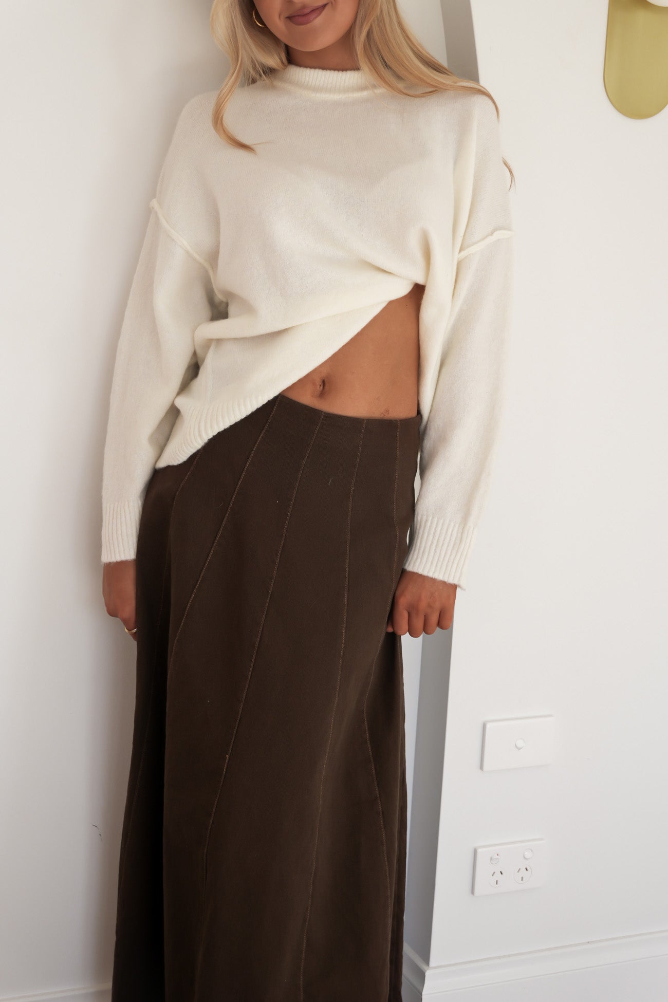 Kacey Denim Maxi Skirt Chocolate