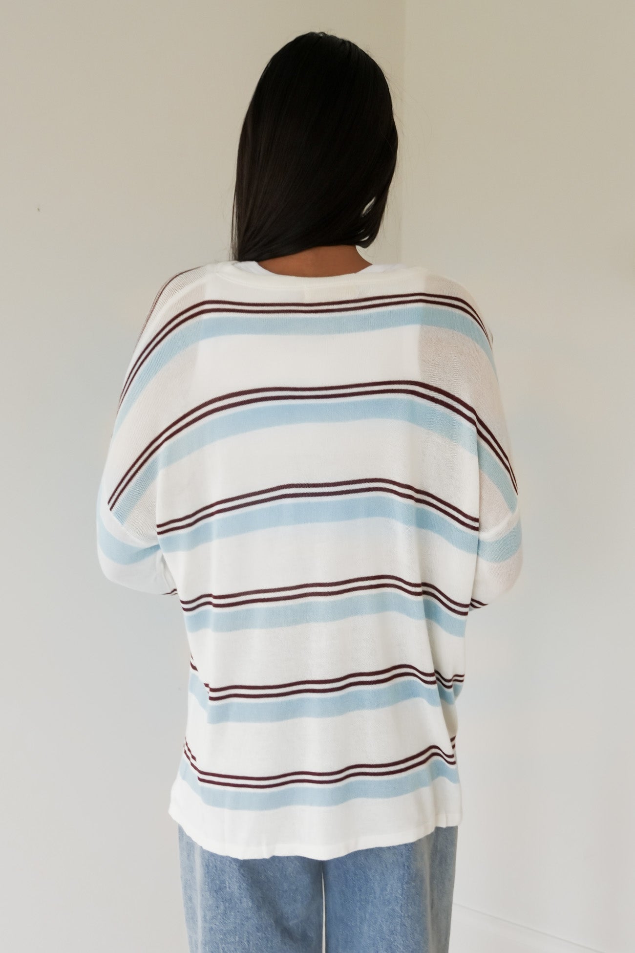 Kahla Light Weight Knit Blue Chocolate Stripe