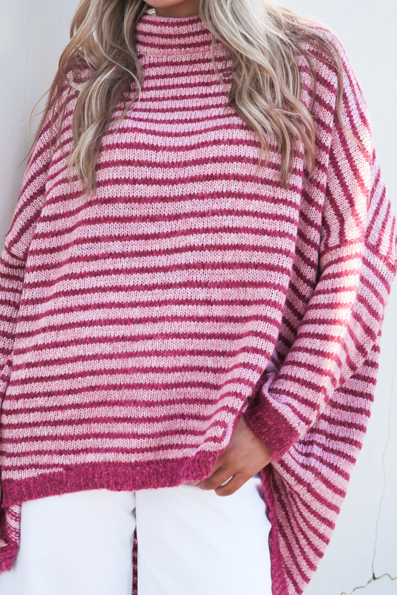 Kailee Knit Jumper Berry Stripe