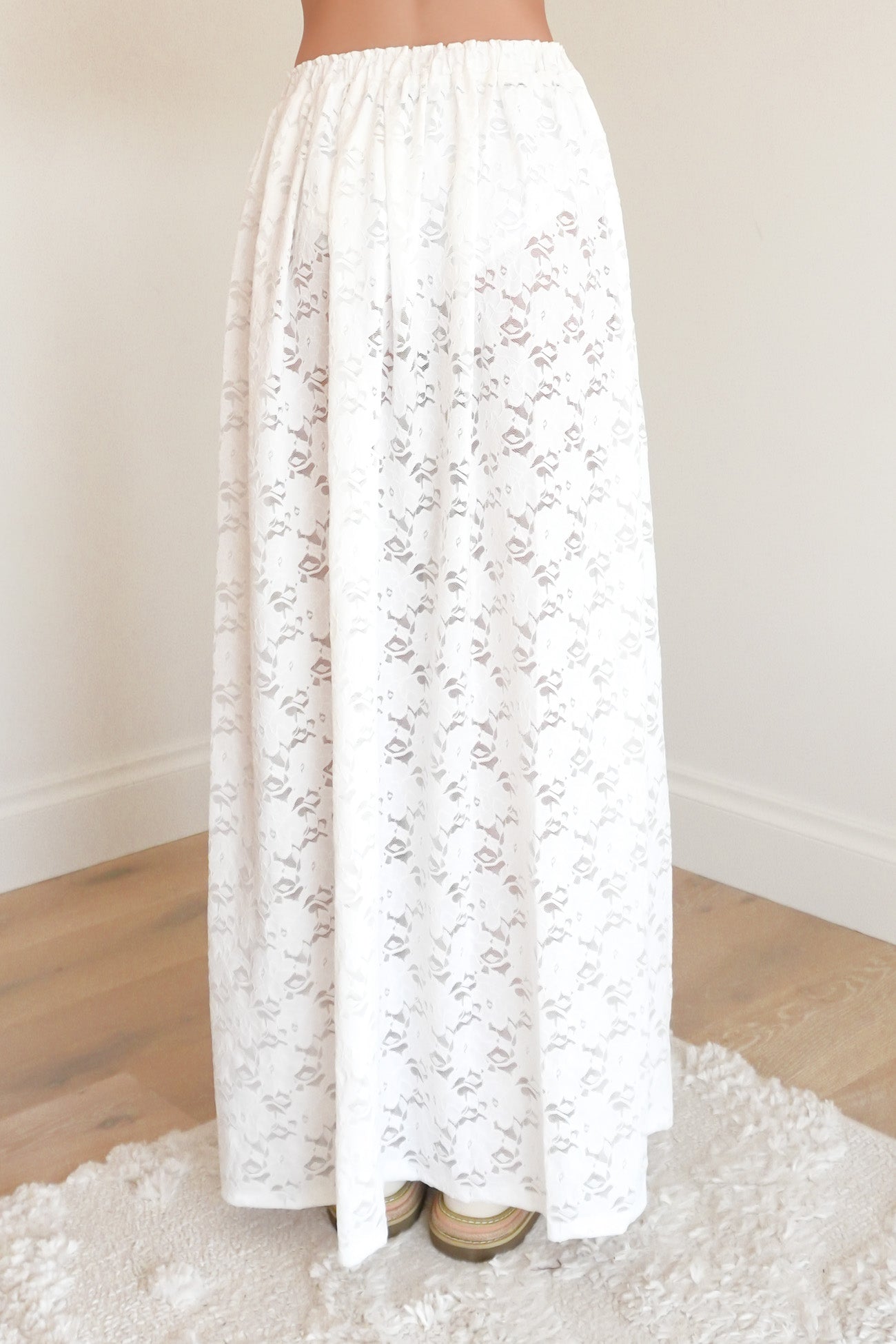 Kathryn Lace Maxi Skirt White