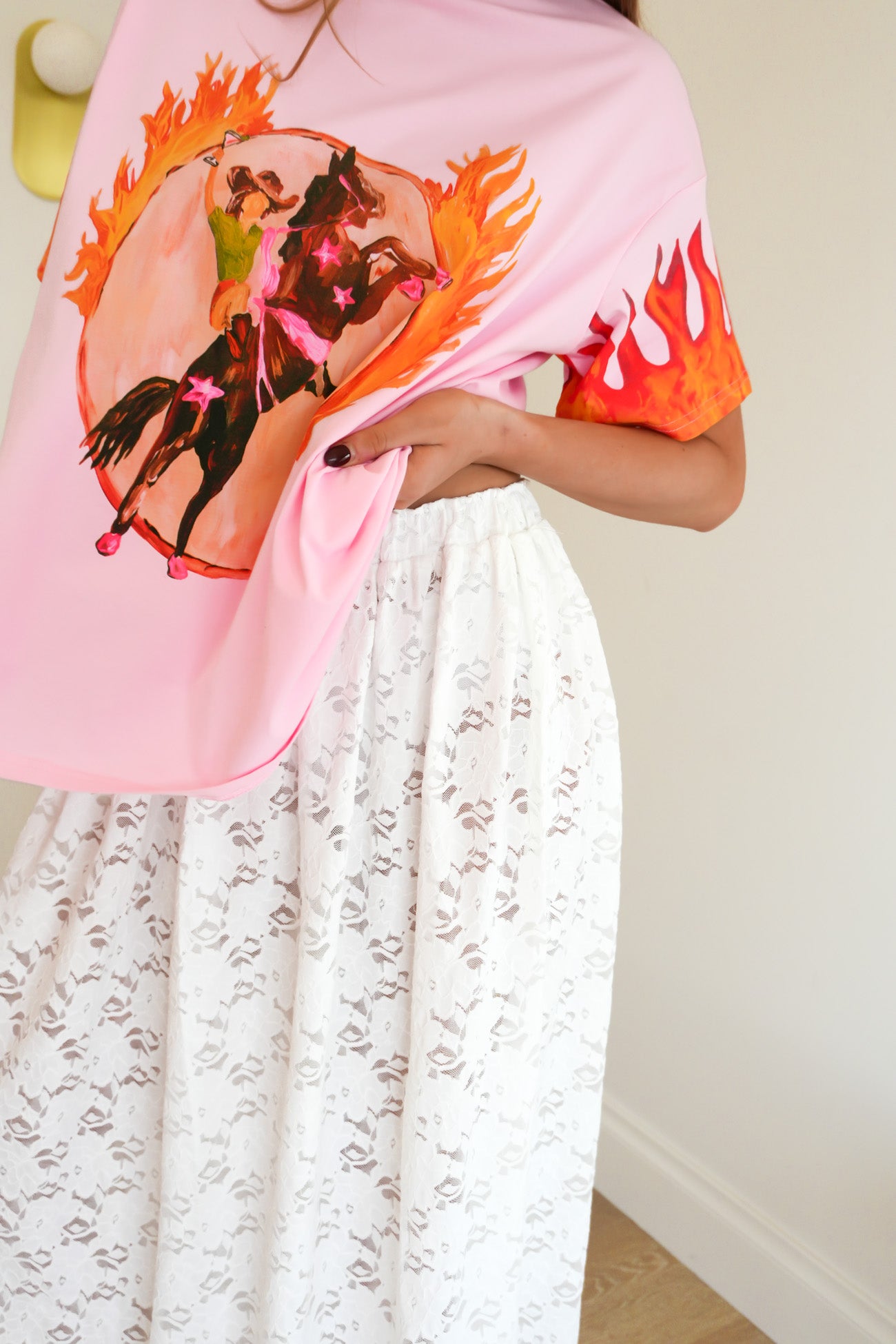 Kathryn Lace Maxi Skirt White